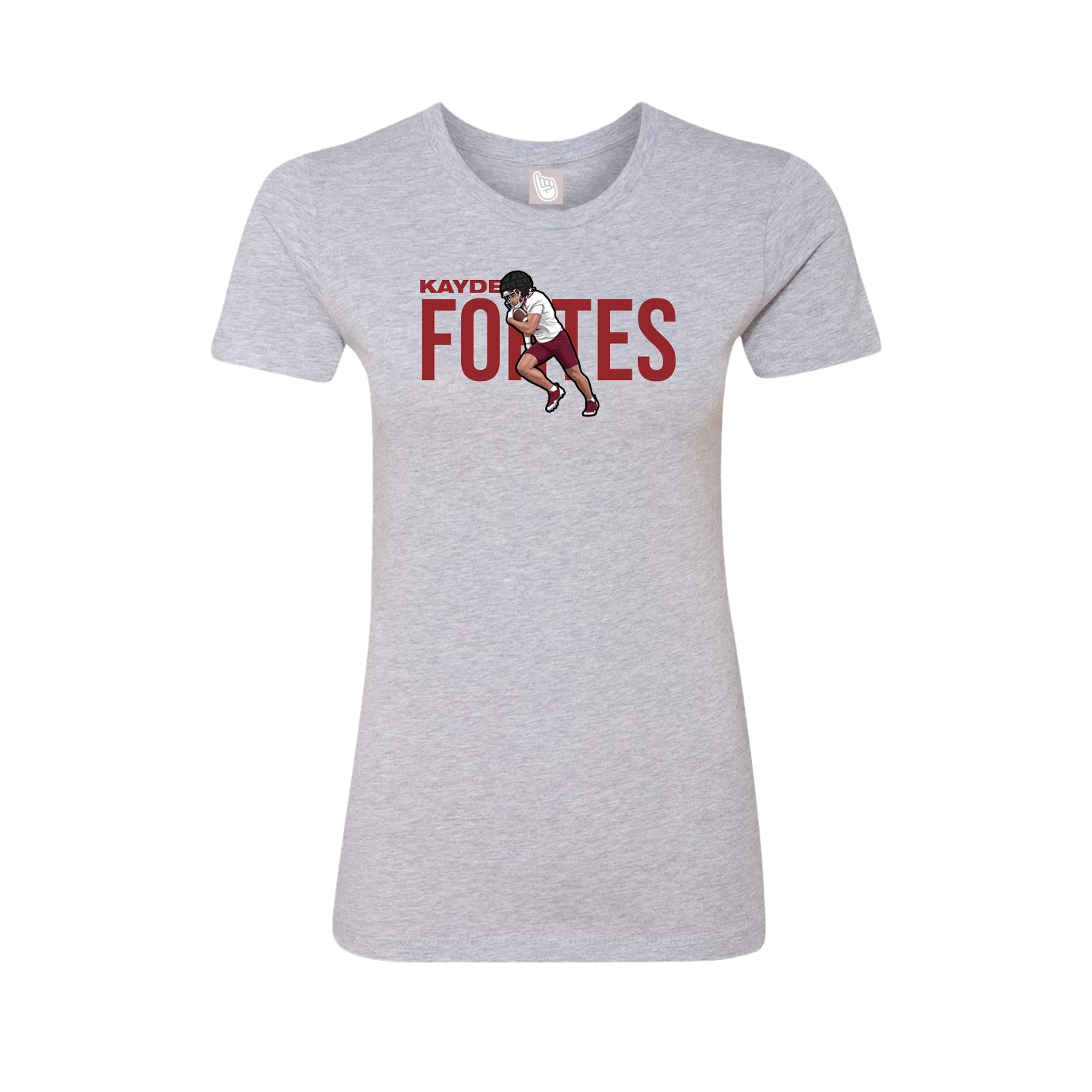 Fitted Women's Tee — Player Name in Grey