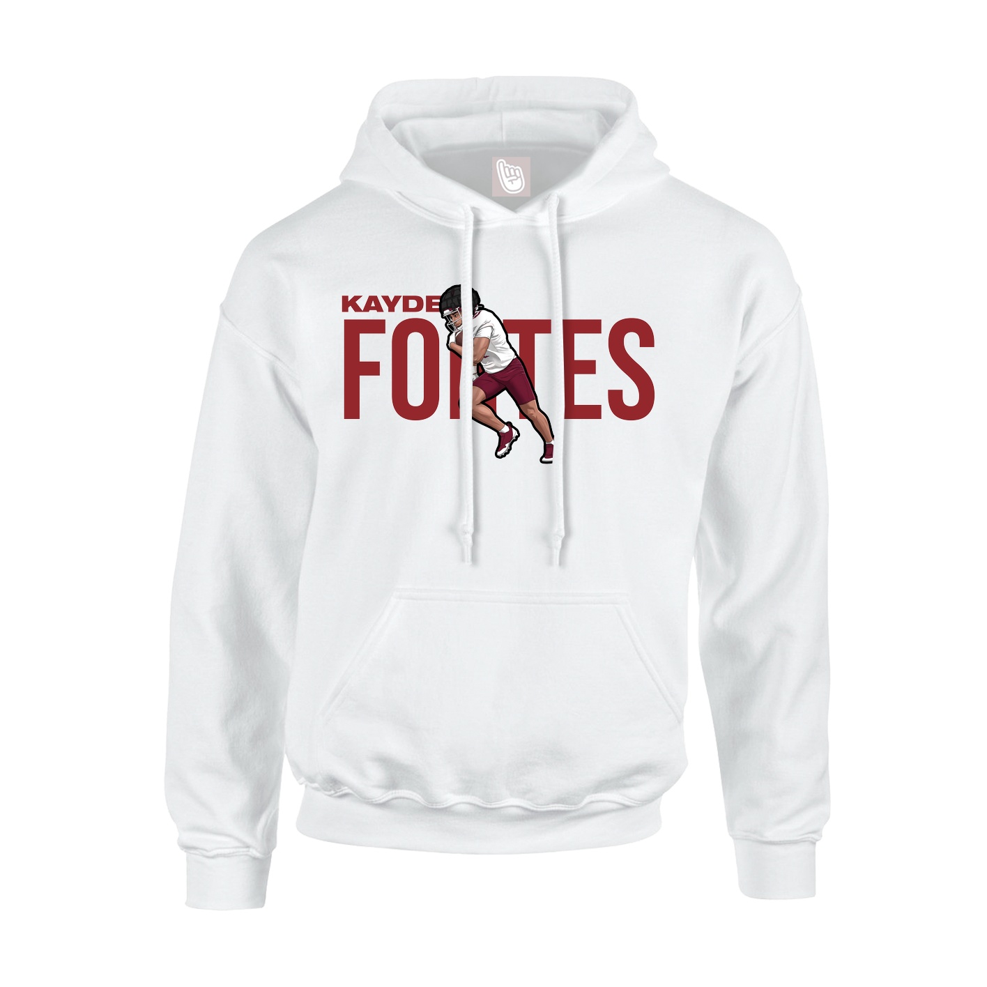 Youth Hoodie — Player Name in White