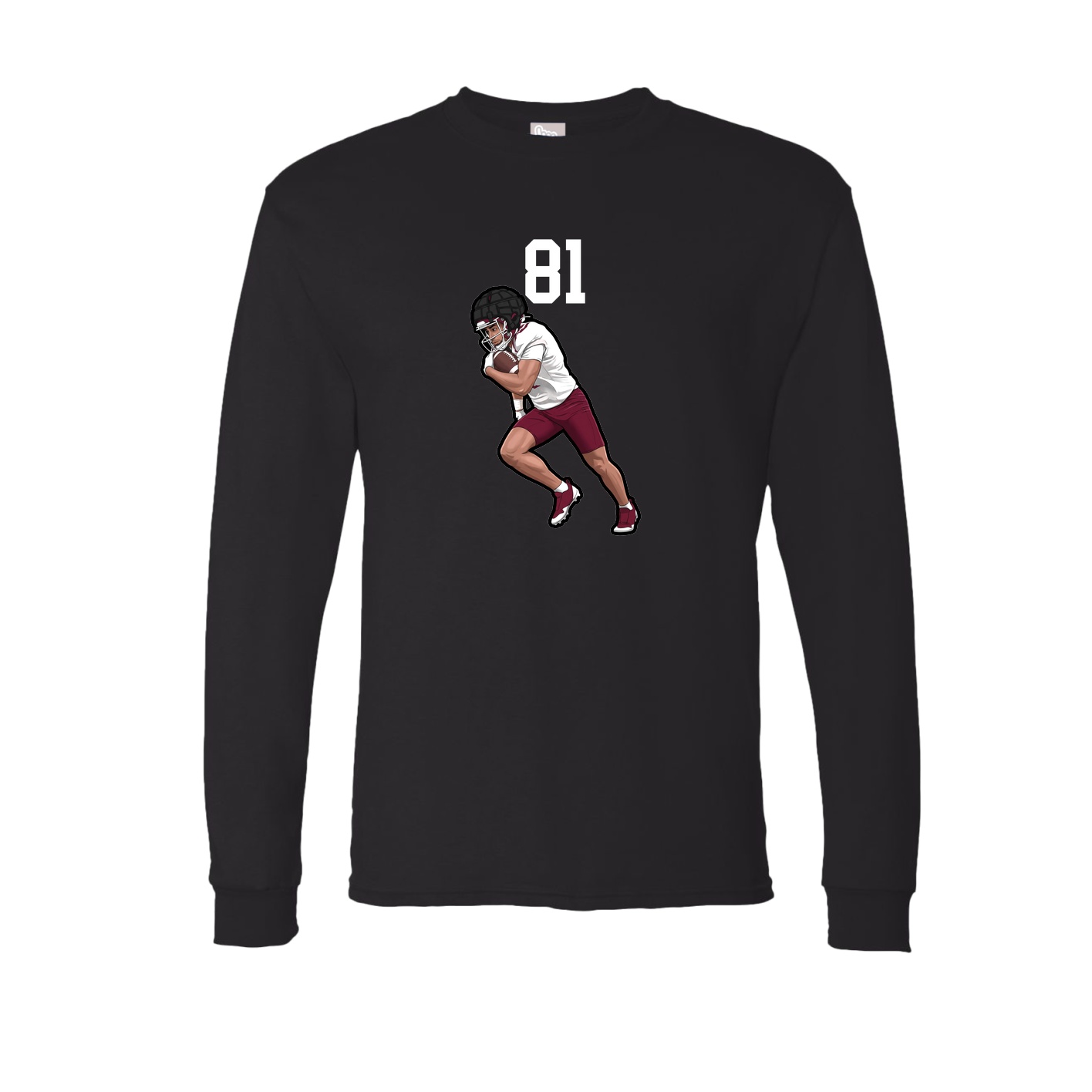 Long Sleeve Tee — Number Top in Black