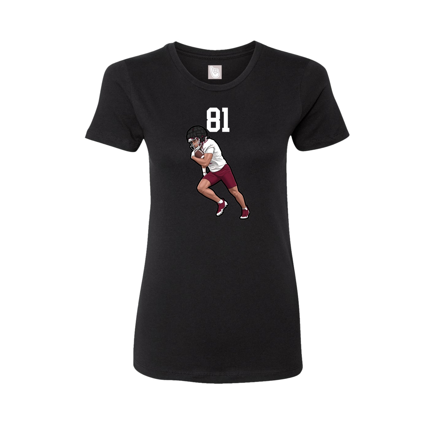 Fitted Women's Tee — Number Top in Black