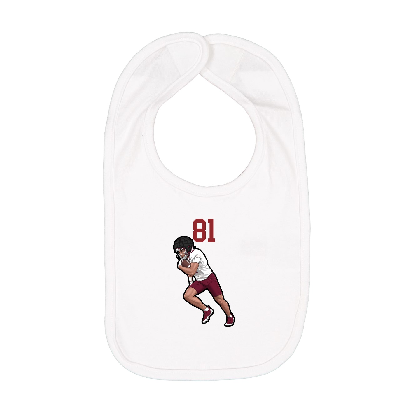 Infant Bib — Number Top in White