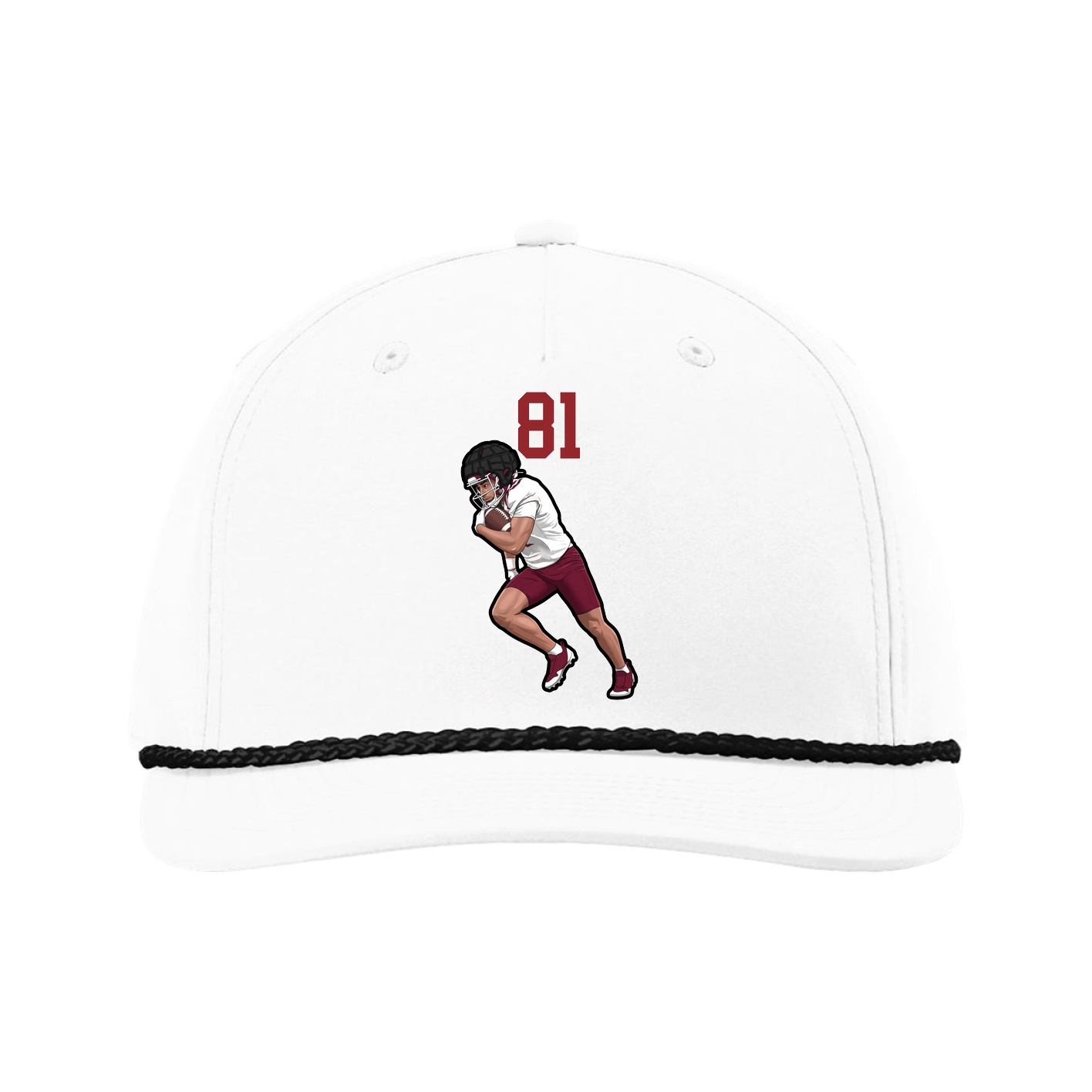 Five-Panel Classic Rope Cap — Number Top in White