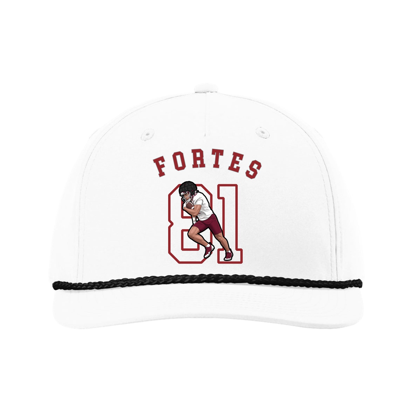 Five-Panel Classic Rope Cap — Shirsey Arch in White