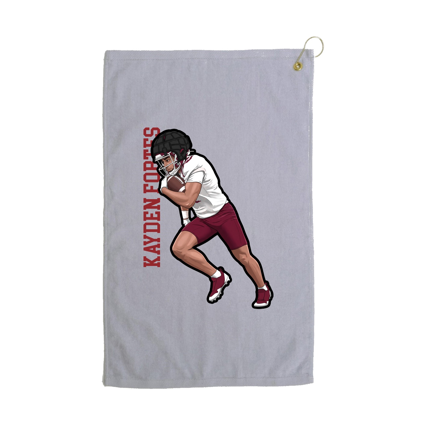 Golf Towel — Name Vertical in Grey