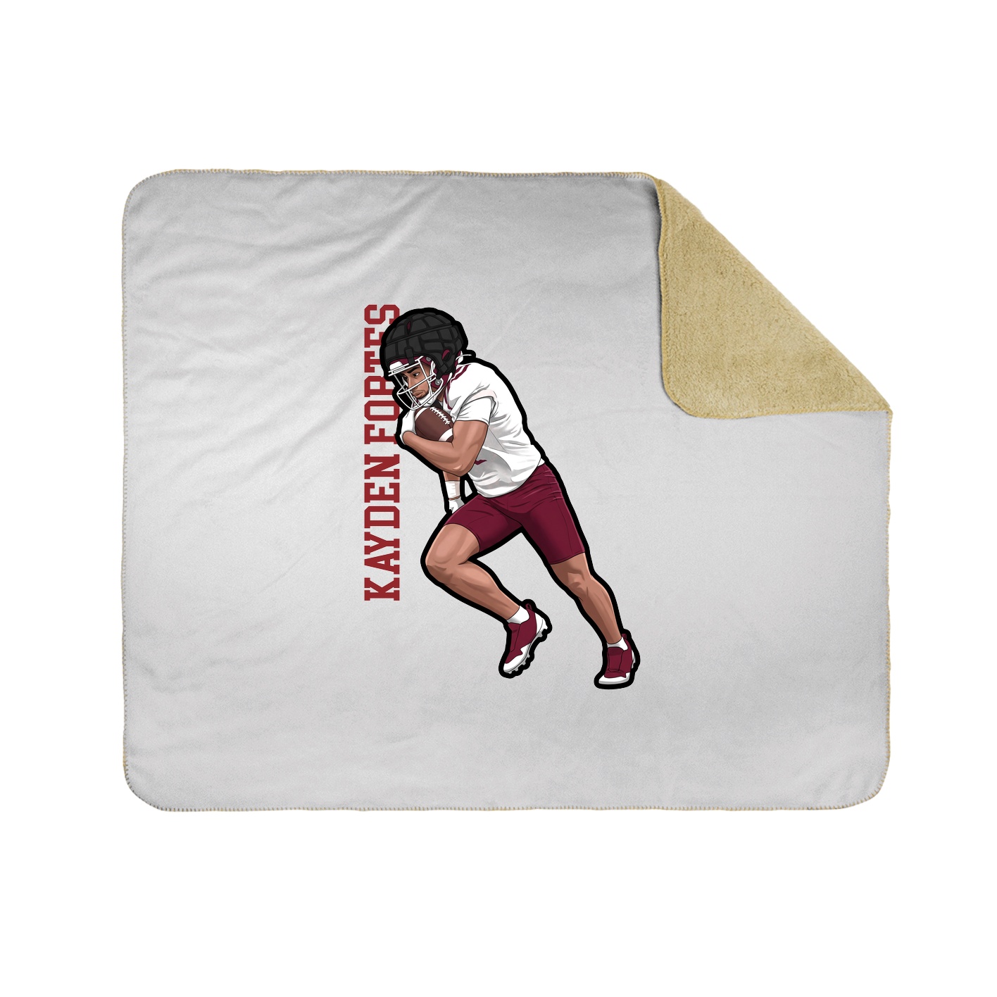 Throw Blanket — Name Vertical in White