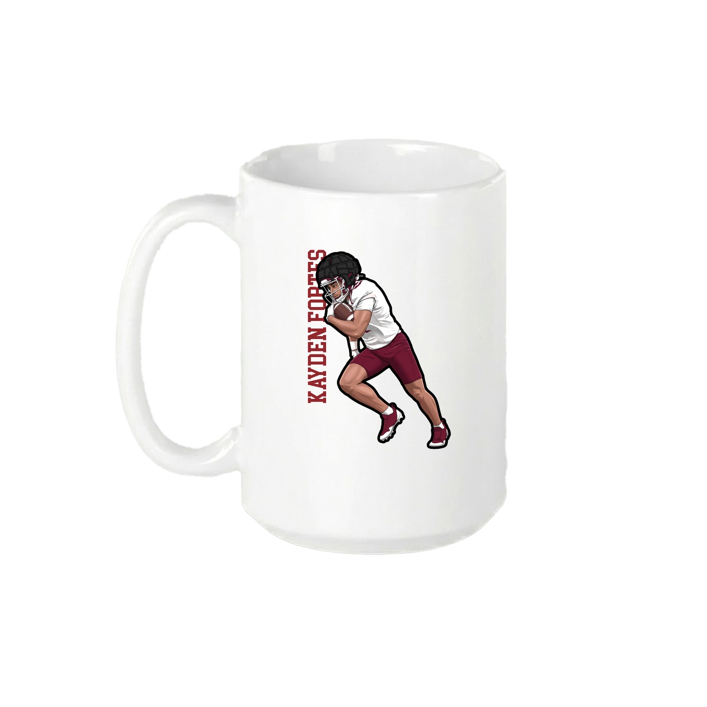 15oz Coffee Mug — Name Vertical in White