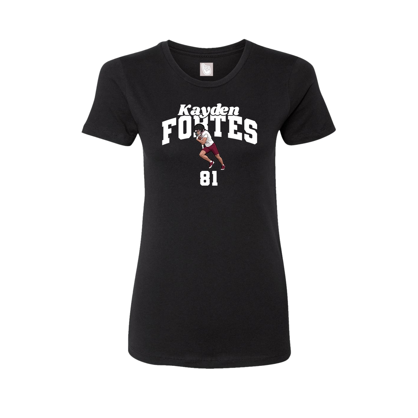 Fitted Women's Tee — Signature Arch in Black