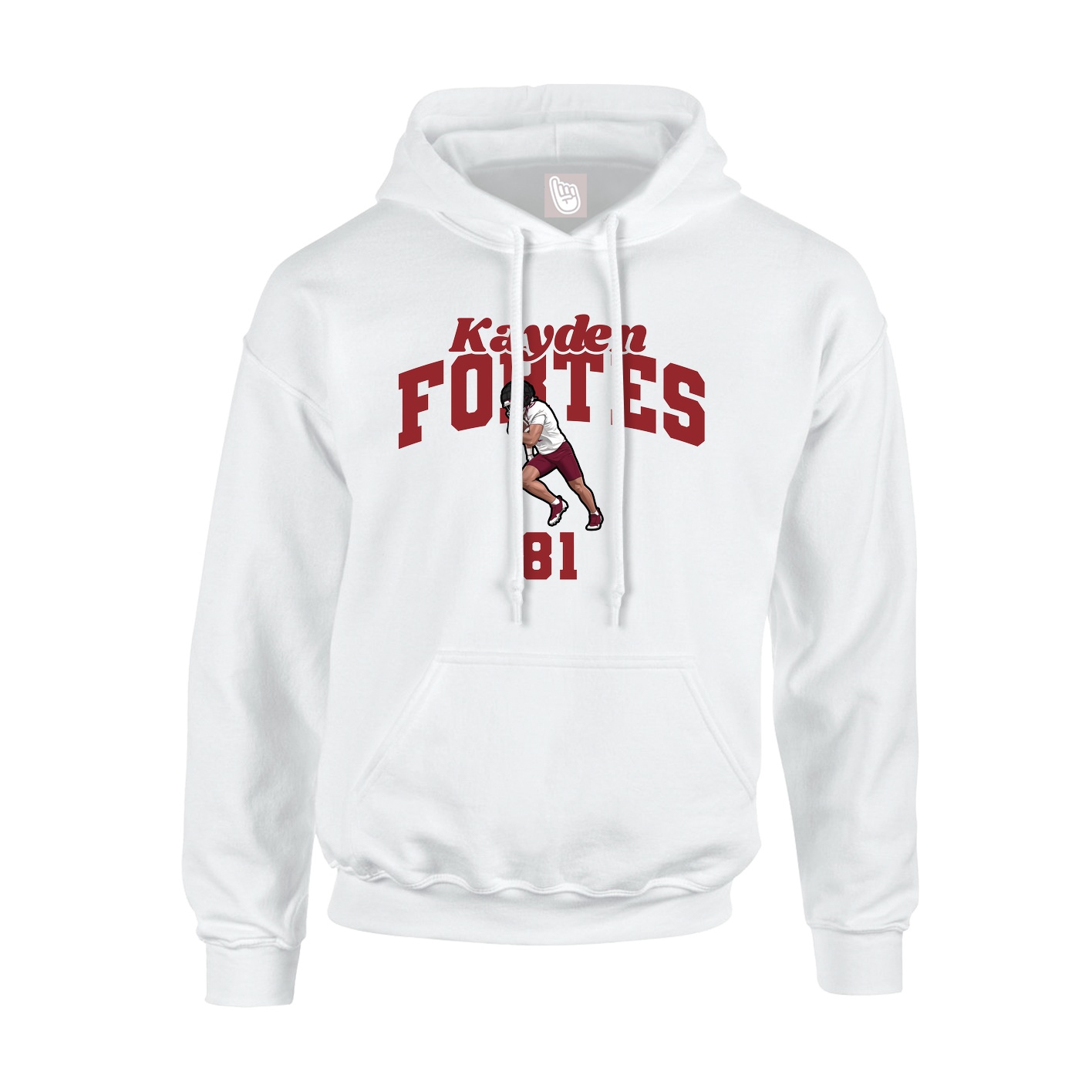Youth Hoodie — Signature Arch in White