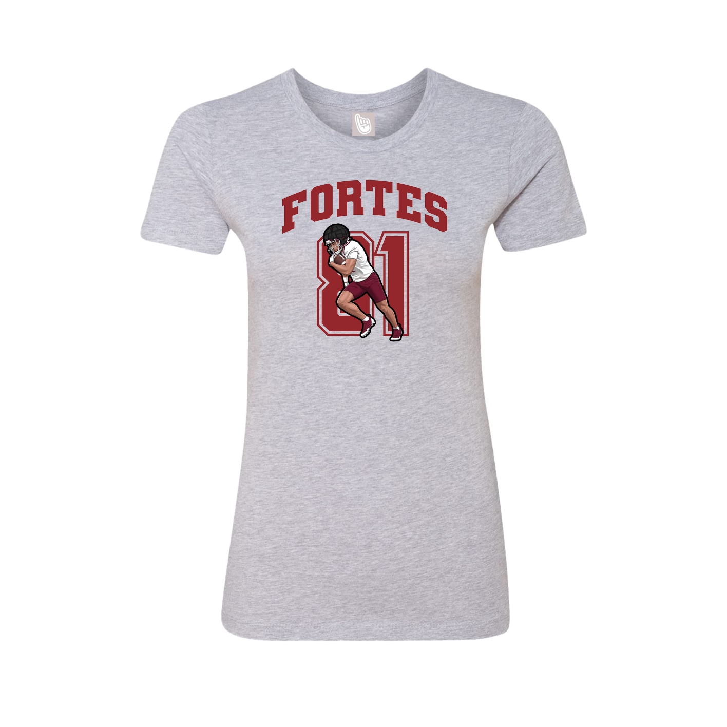 Fitted Women's Tee — Number in Grey