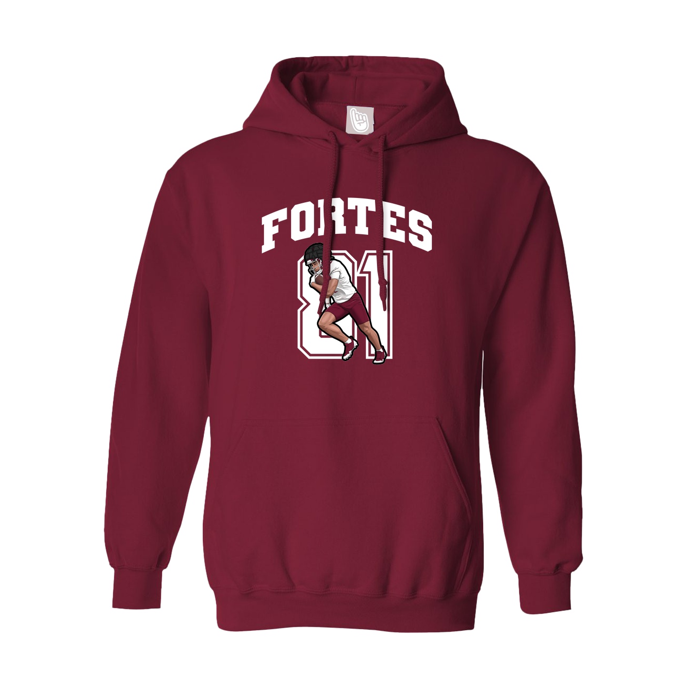 Hoodie — Number in Cardinal