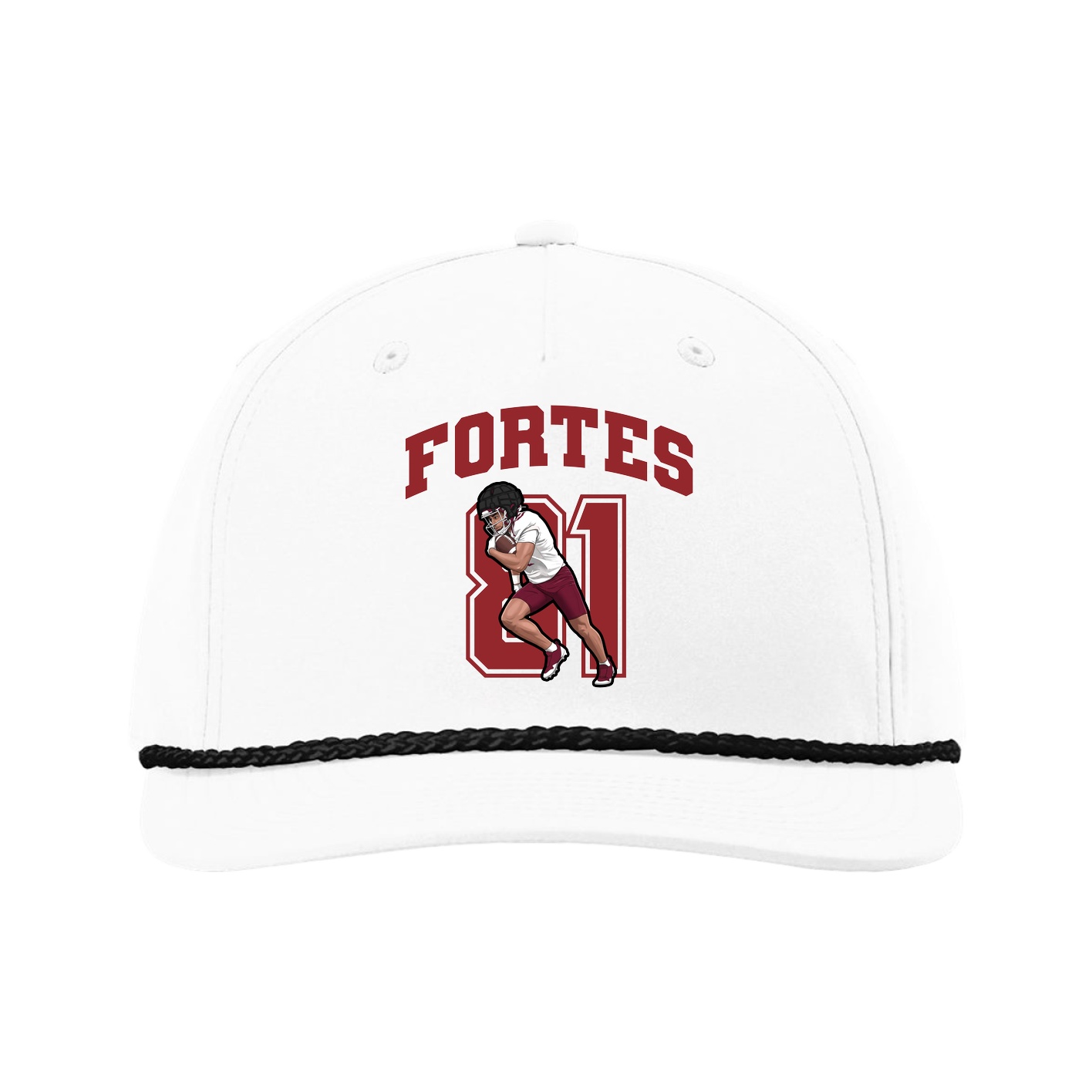 Five-Panel Classic Rope Cap — Number in White
