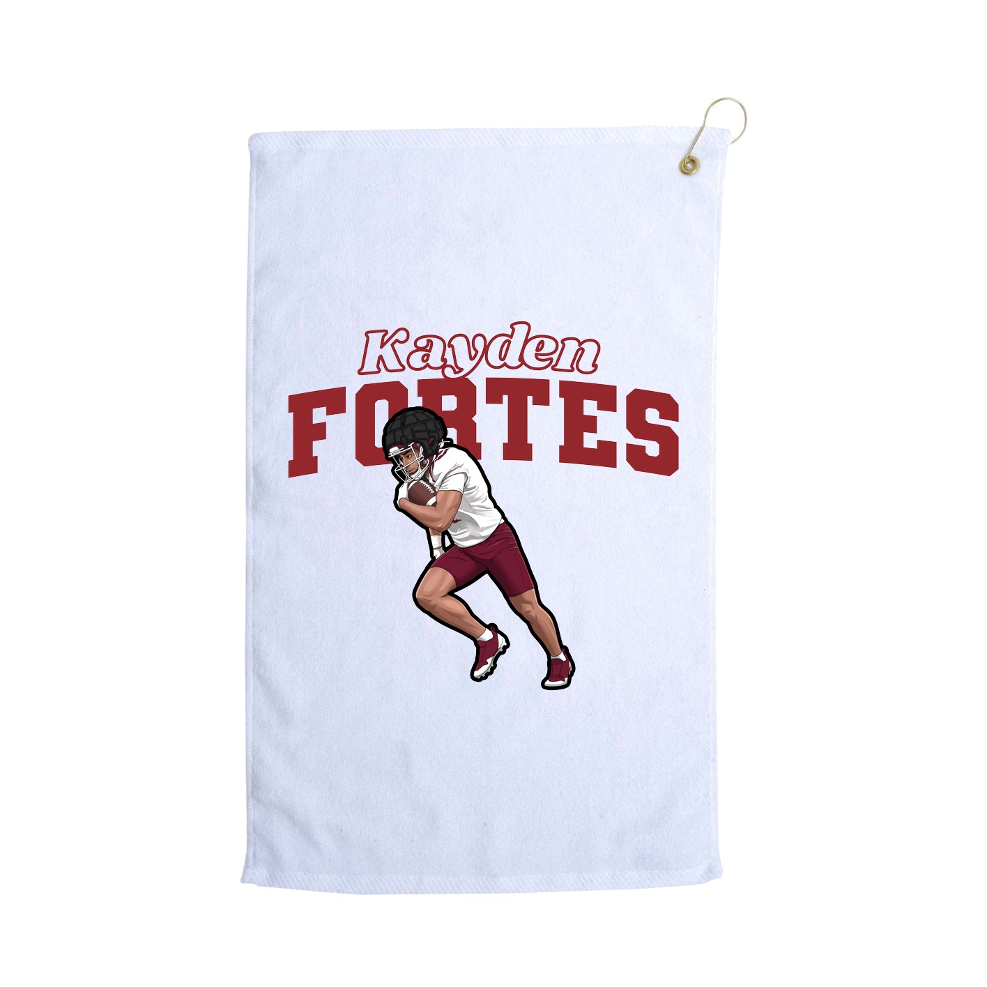 Golf Towel — Name Arch in White