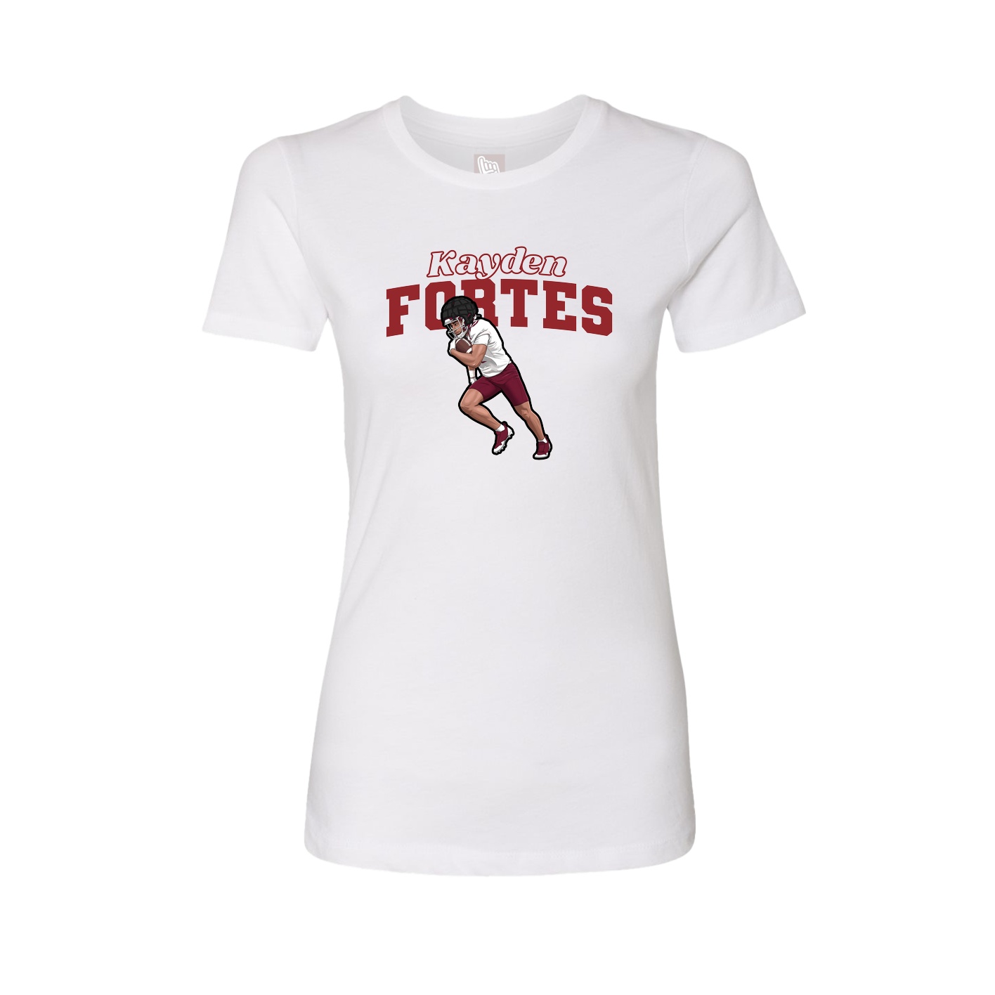 Fitted Women's Tee — Name Arch in White