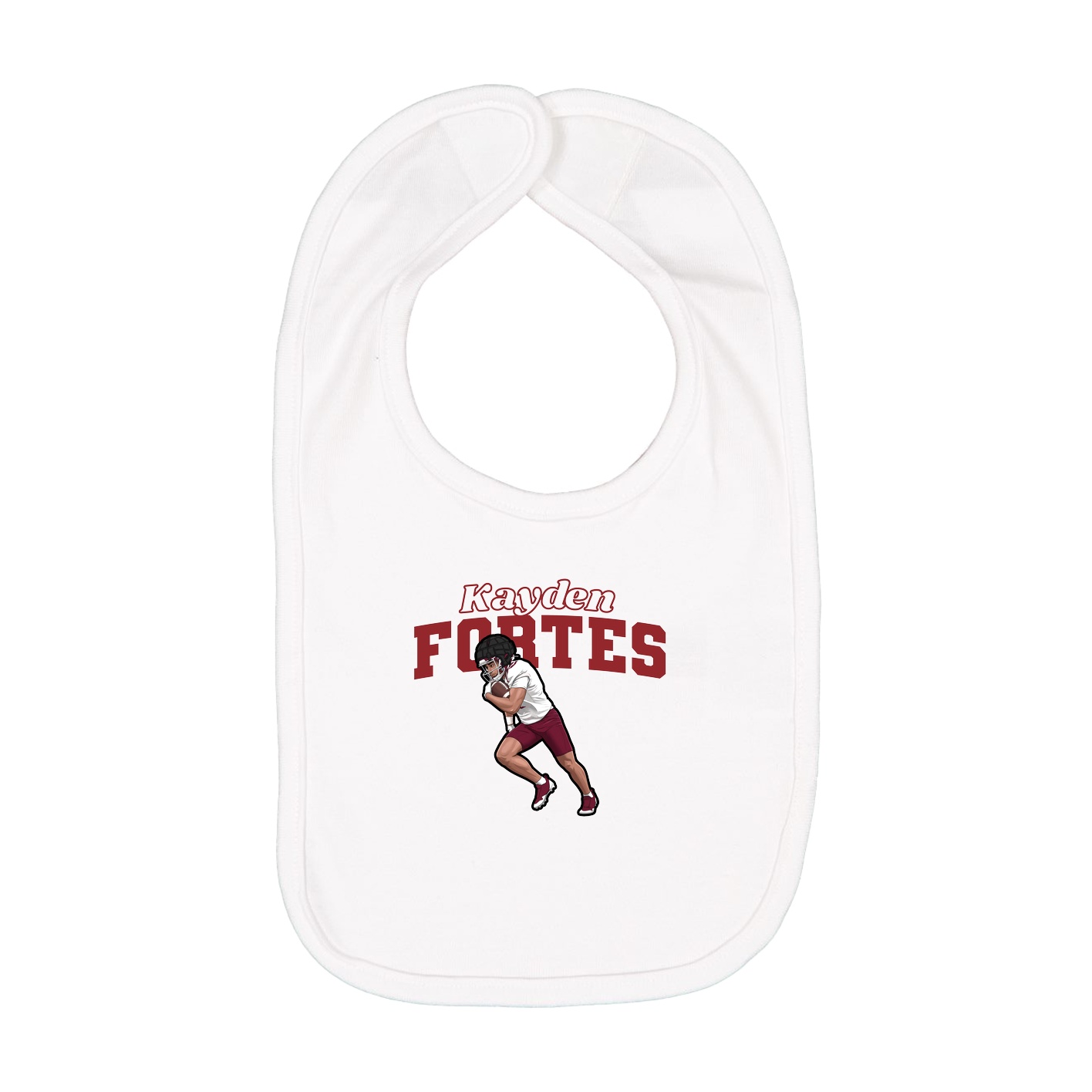 Infant Bib — Name Arch in White