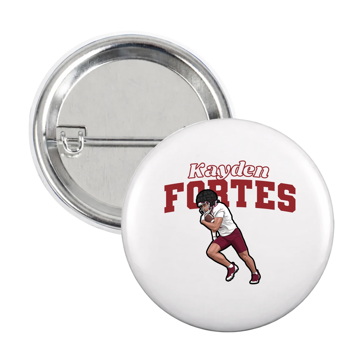 Game Day Button — Name Arch in White