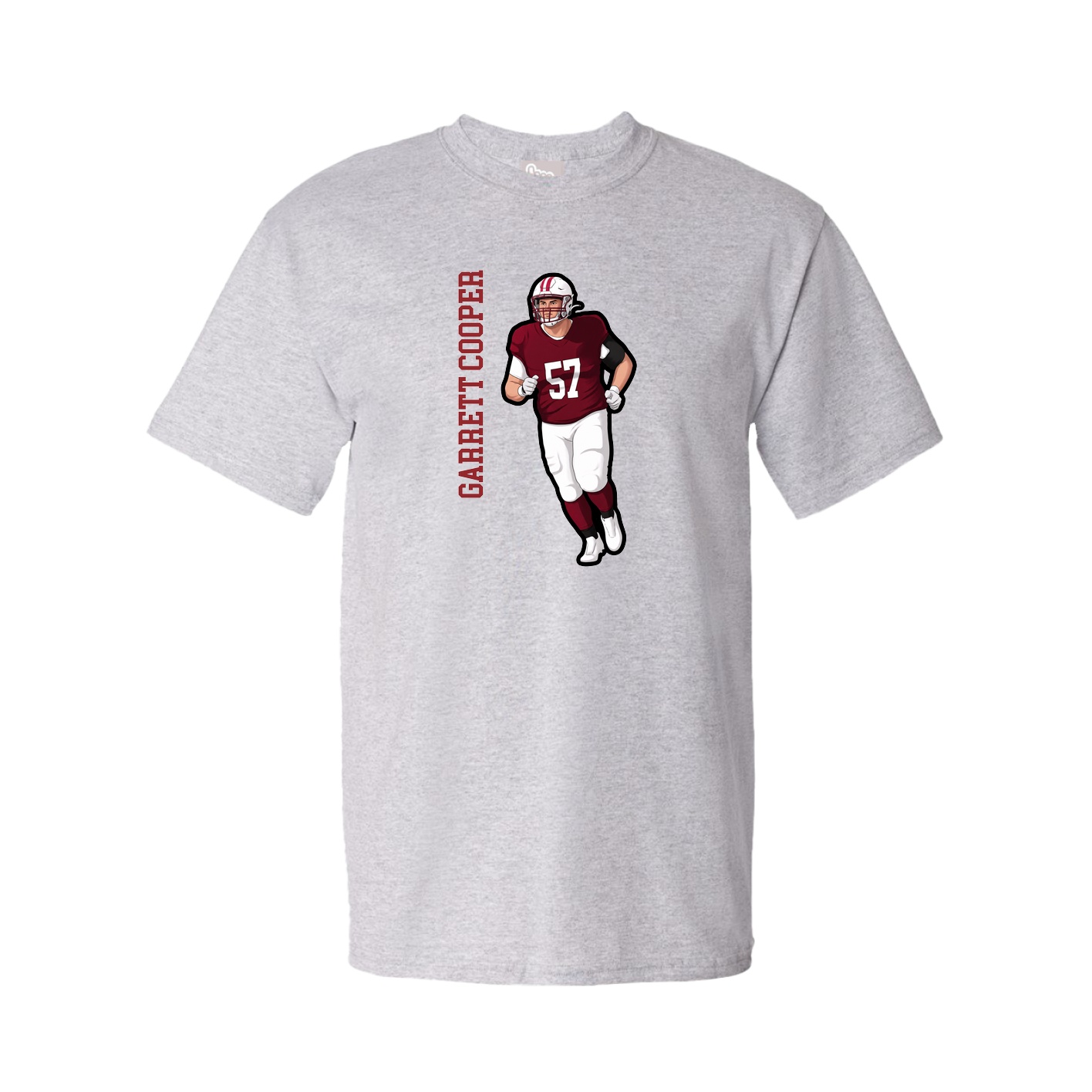 Tee — Name Vertical in Grey