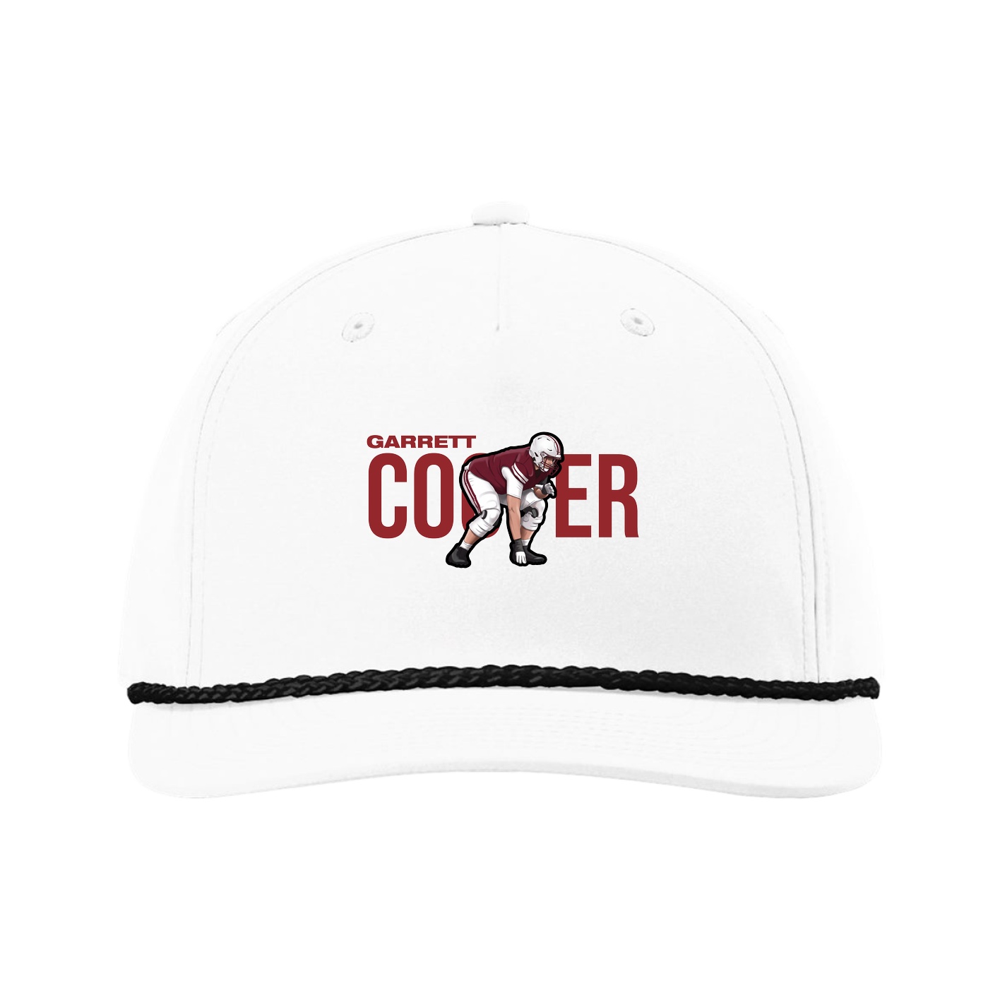 Five-Panel Classic Rope Cap — Player Name in White