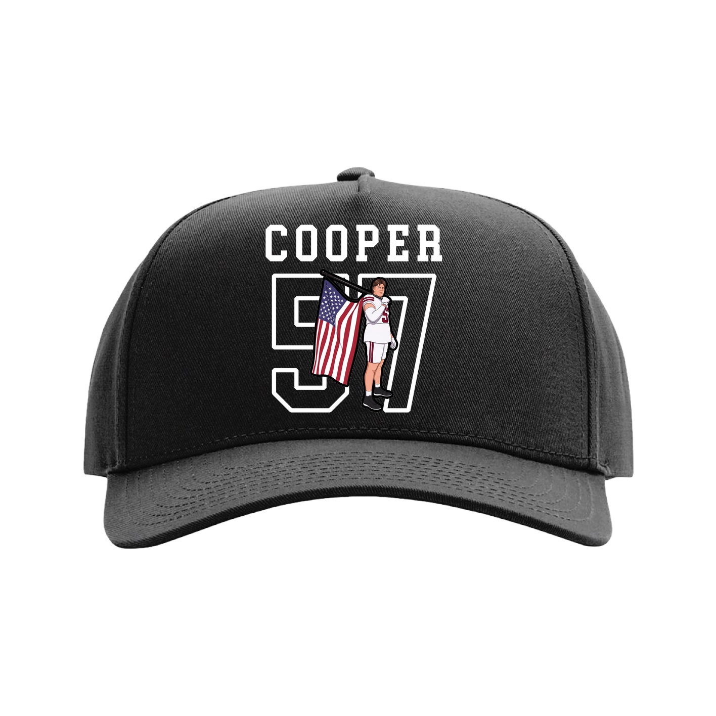 Full Fabric Five-Panel Champ Cap — Shirsey in Black