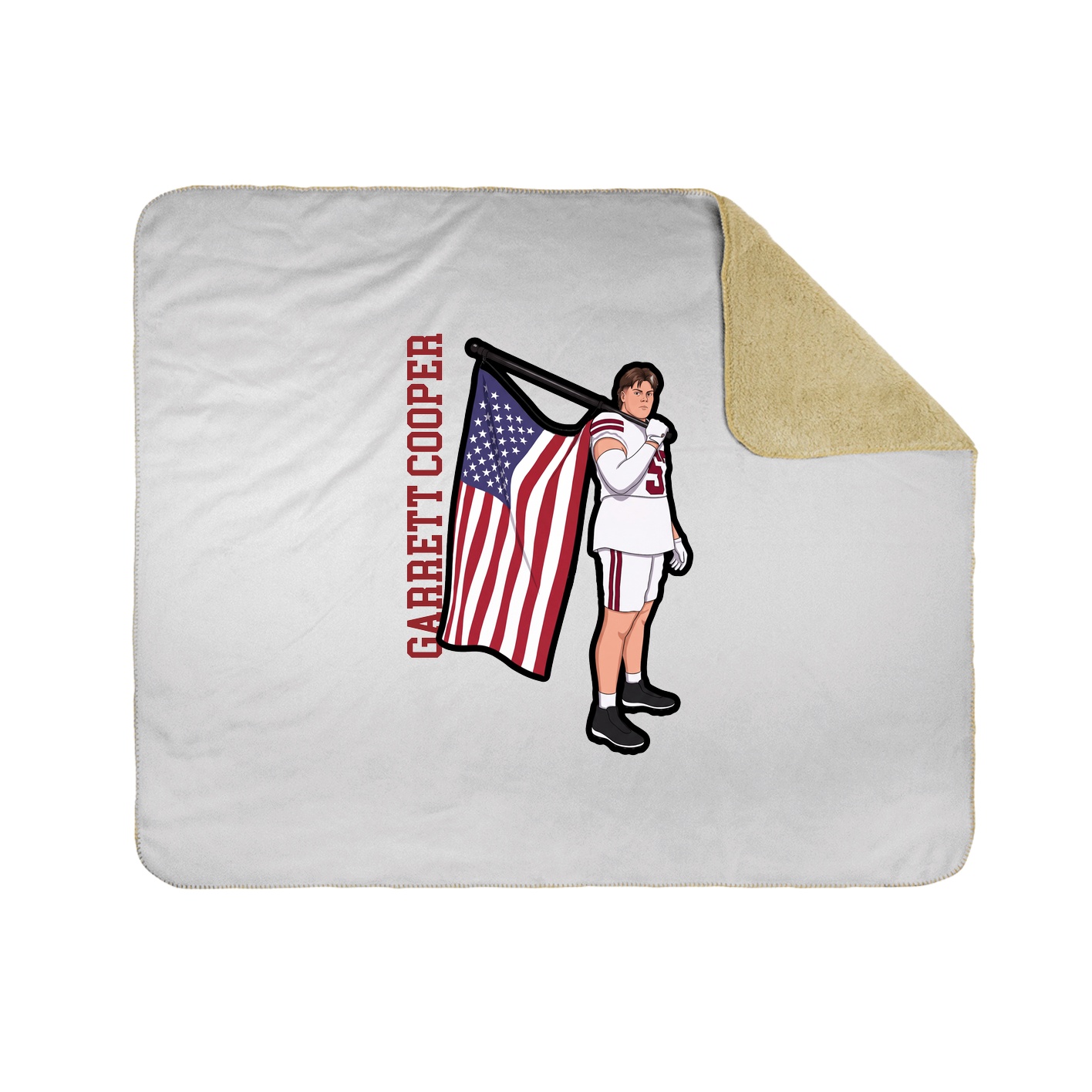Throw Blanket — Name Vertical in White