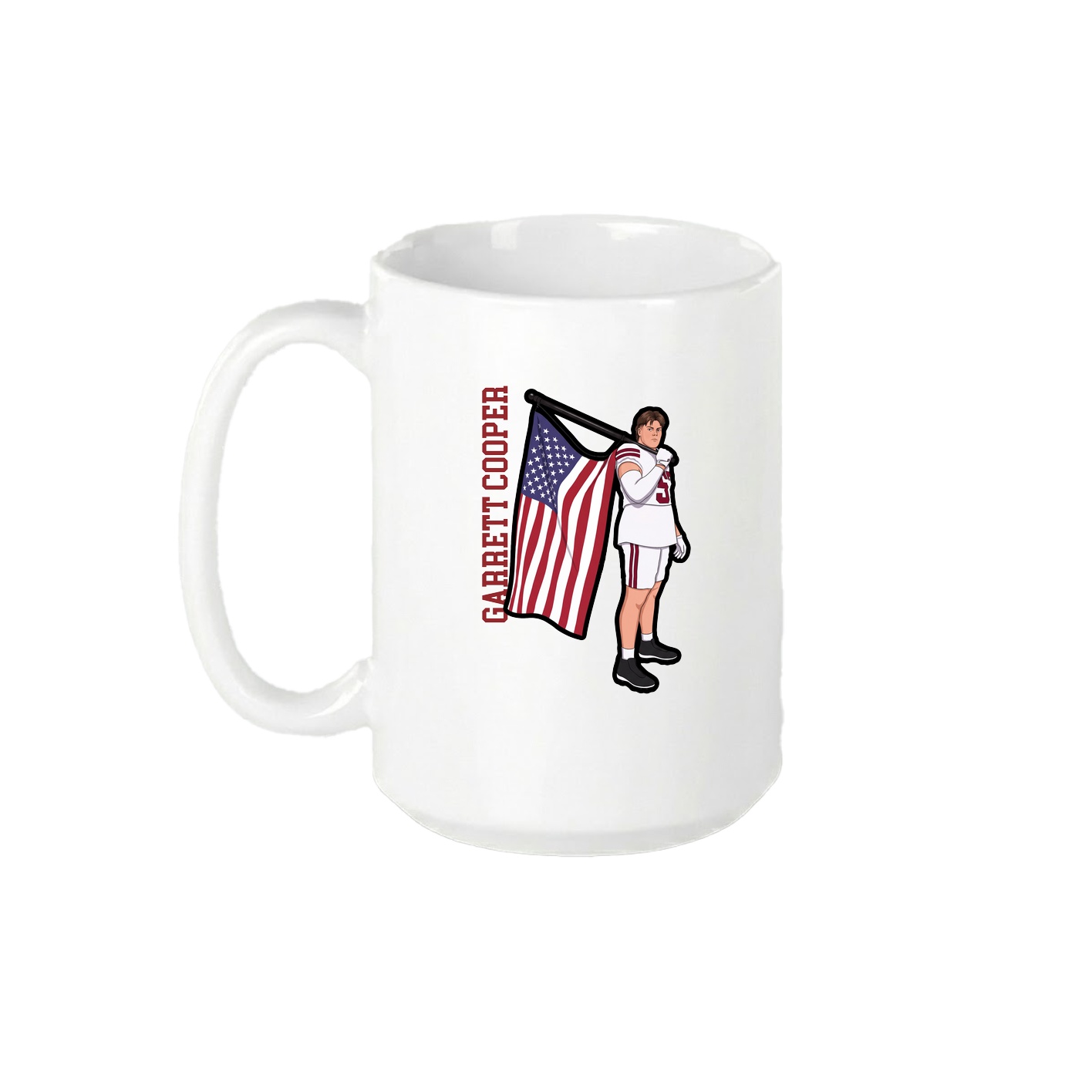 15oz Coffee Mug — Name Vertical in White