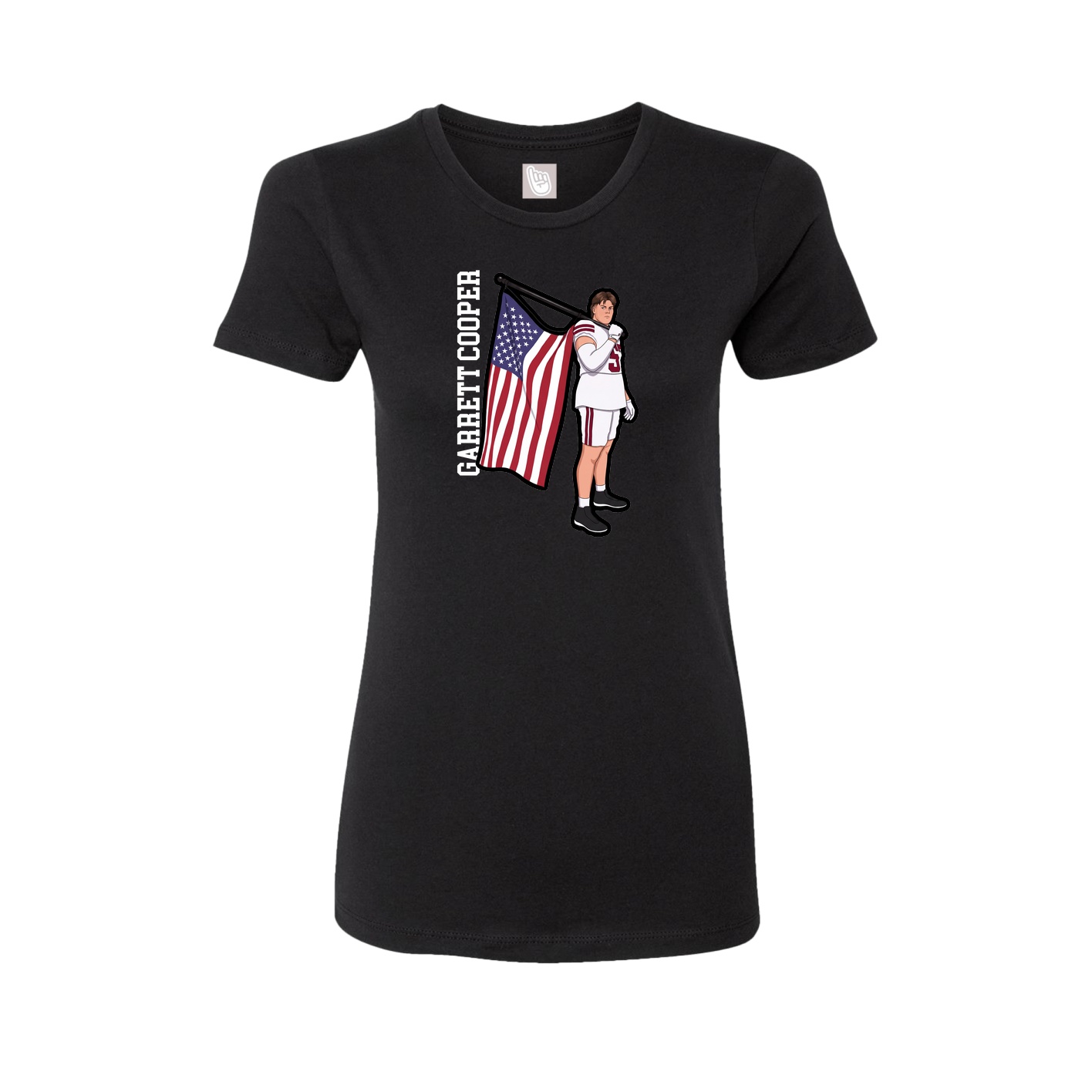 Fitted Women's Tee — Name Vertical in Black