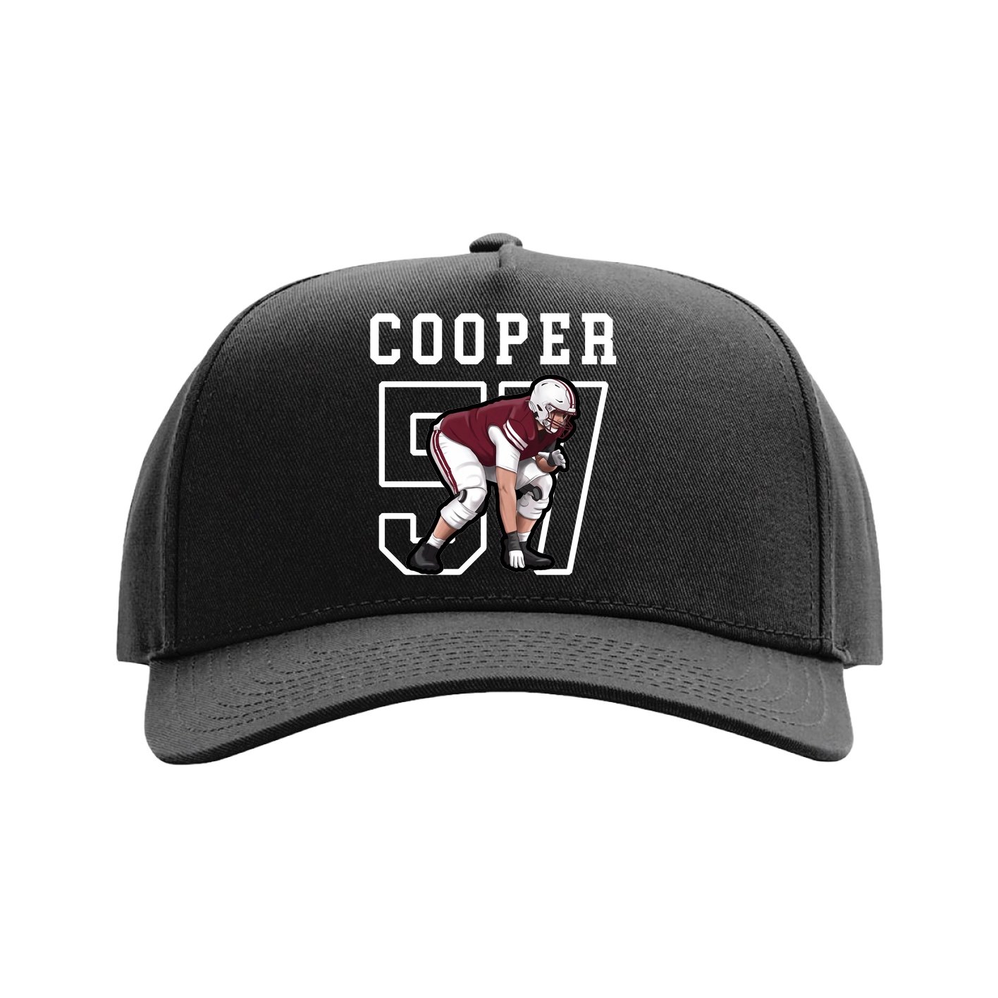 Full Fabric Five-Panel Champ Cap — Shirsey in Black