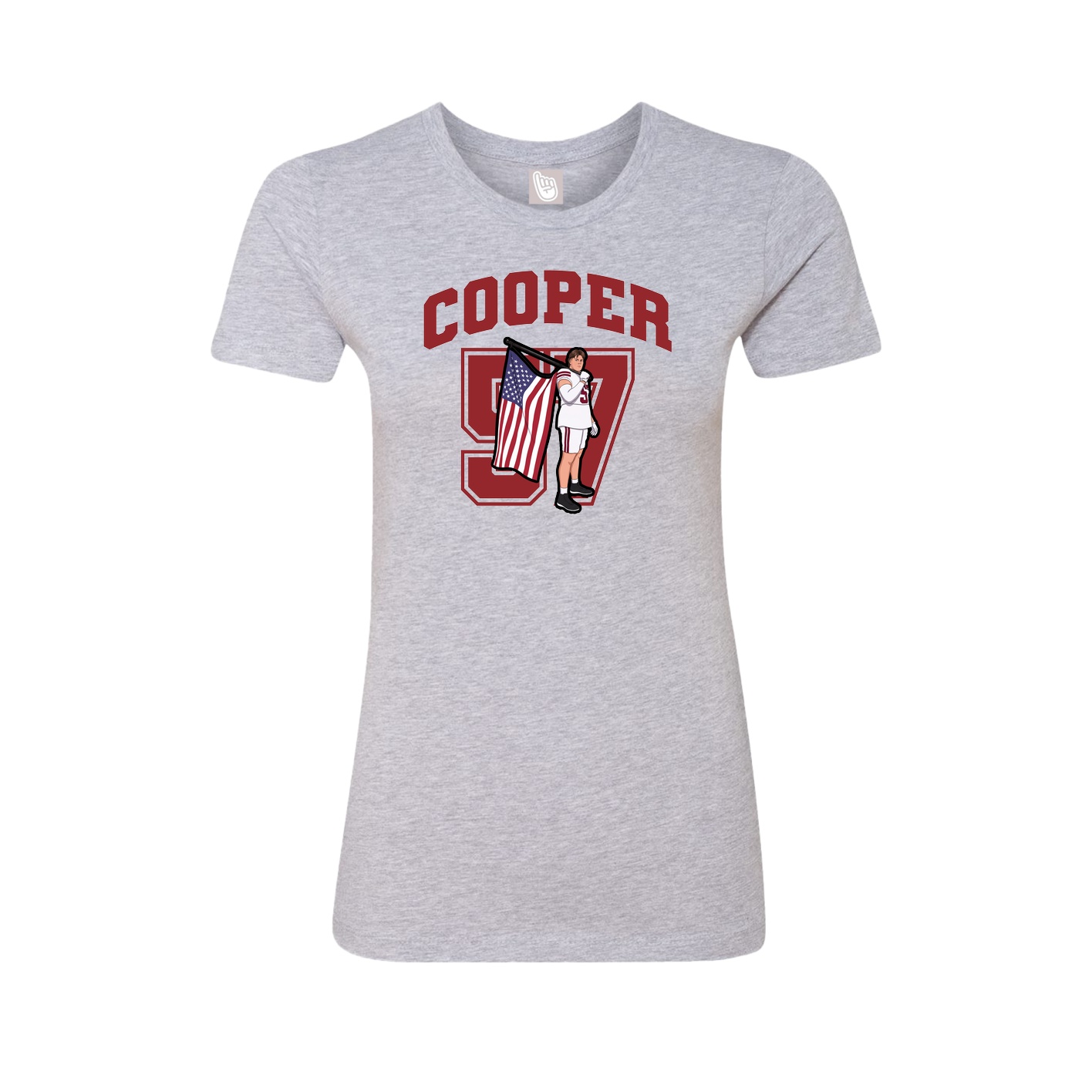 Fitted Women's Tee — Number in Grey
