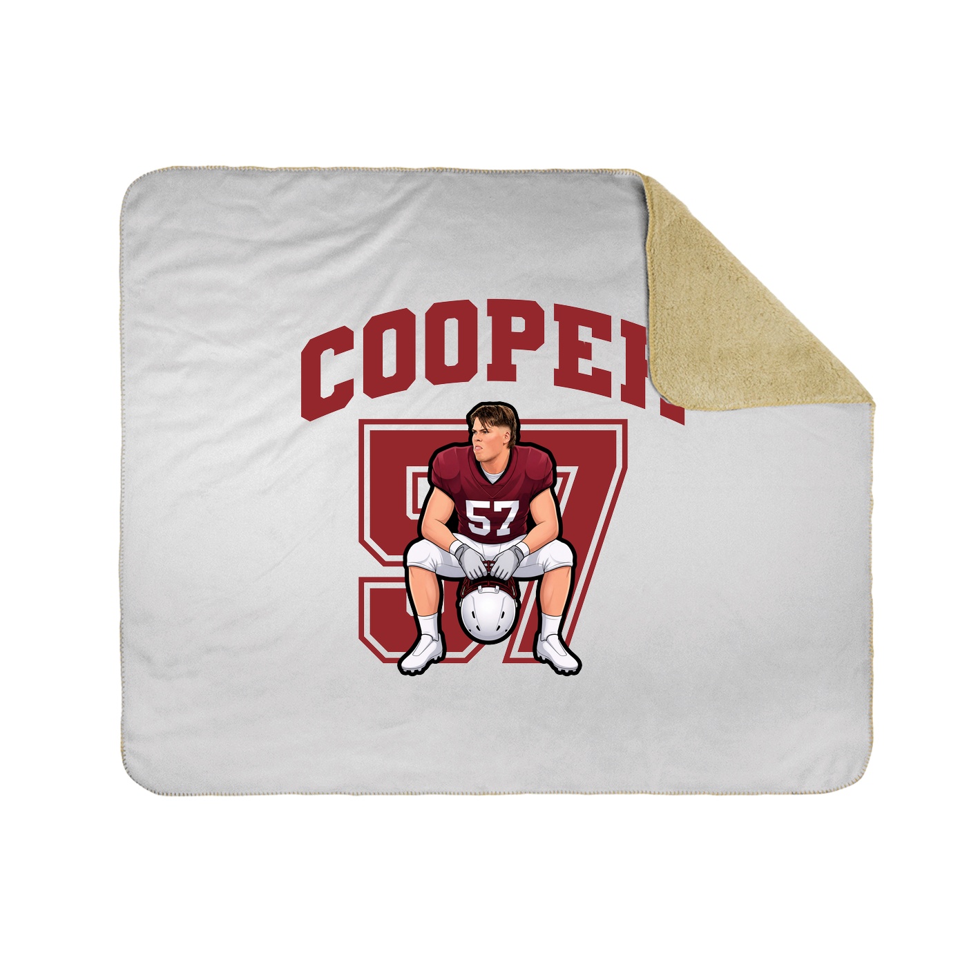 Throw Blanket — Number in White
