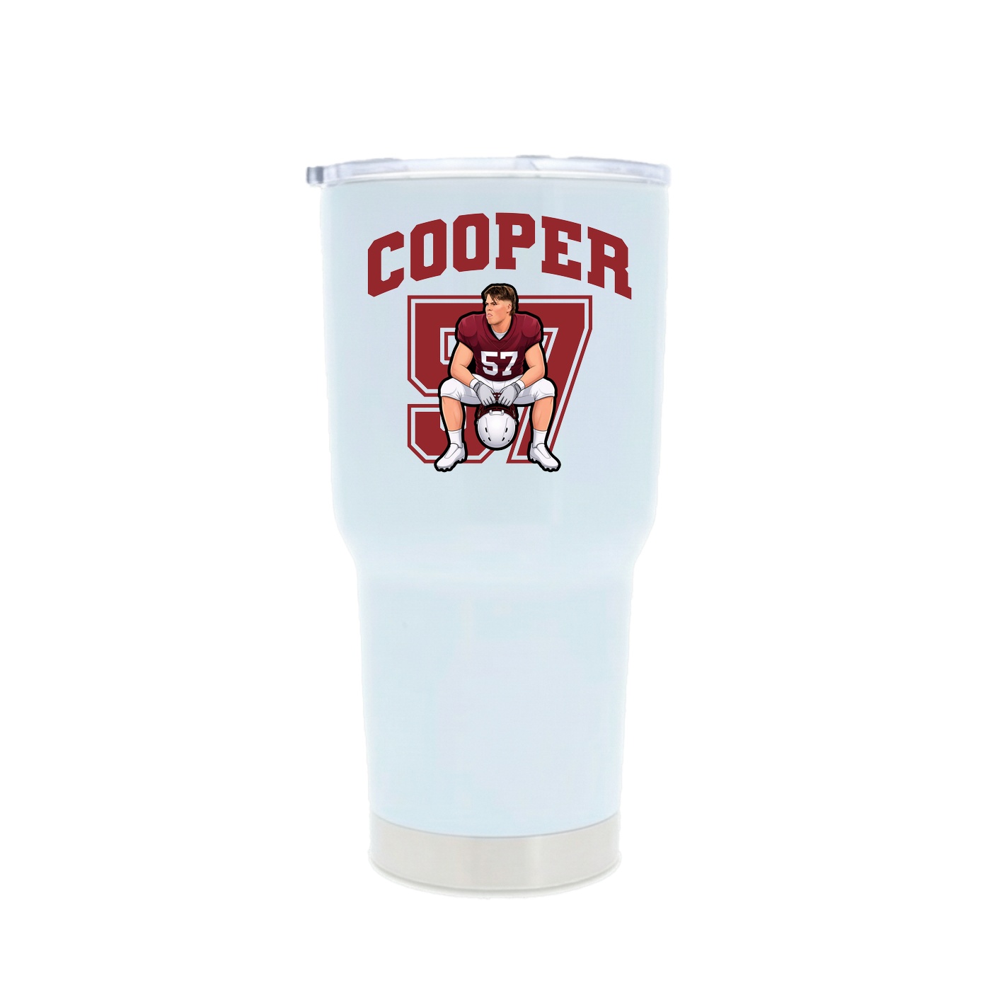 30oz Stainless Steel Tumbler — Number in White