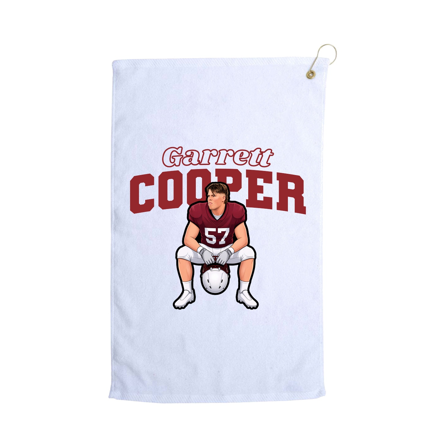 Golf Towel — Name Arch in White