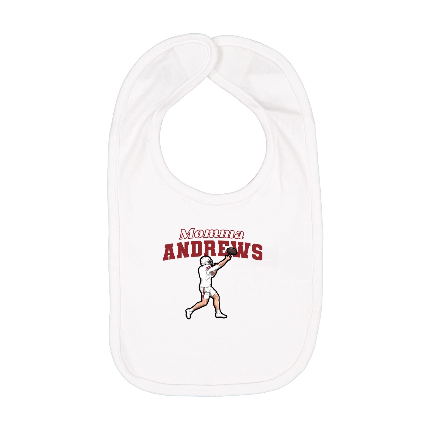 Infant Bib — Mothers Day Block in White