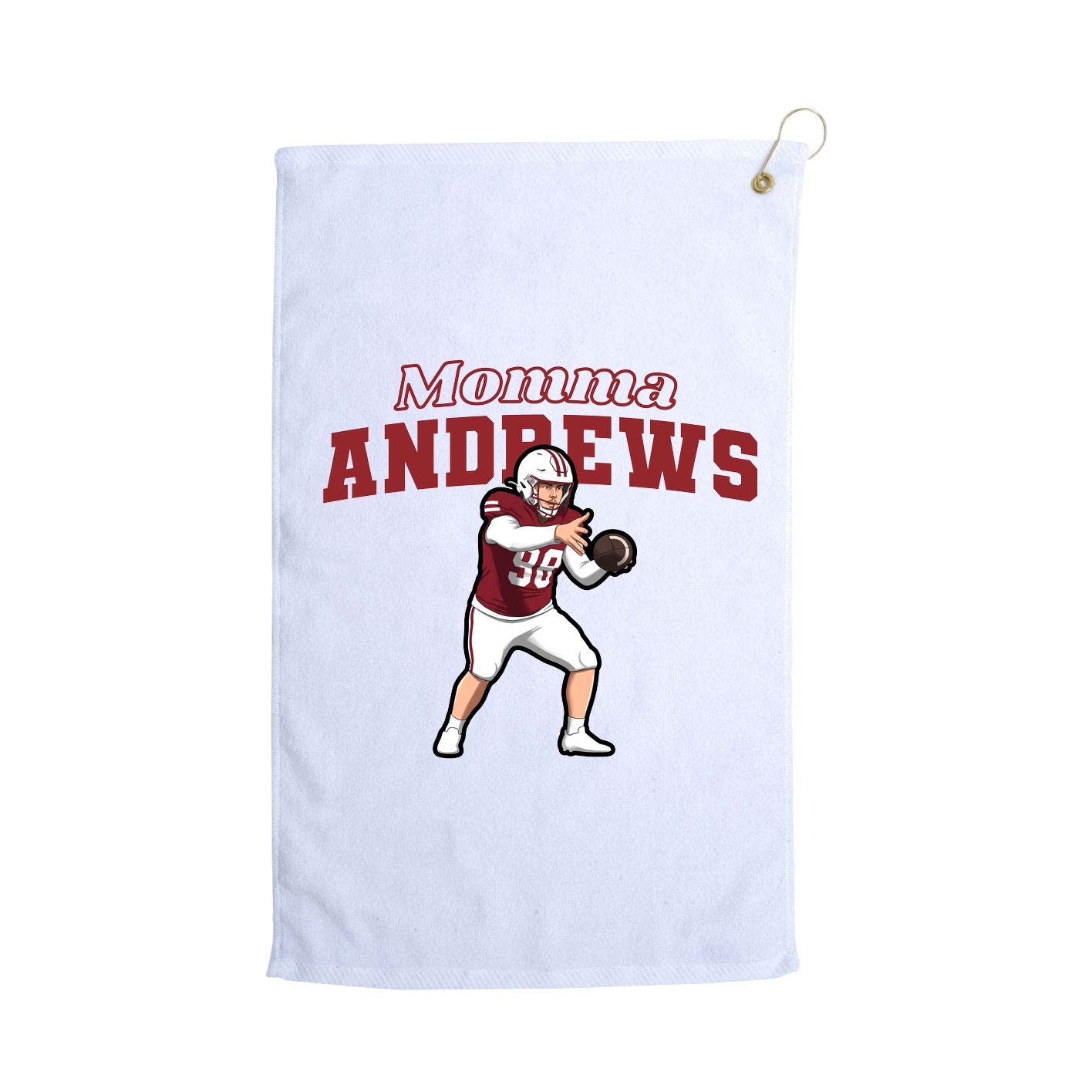 Golf Towel — Mothers Day Block in White