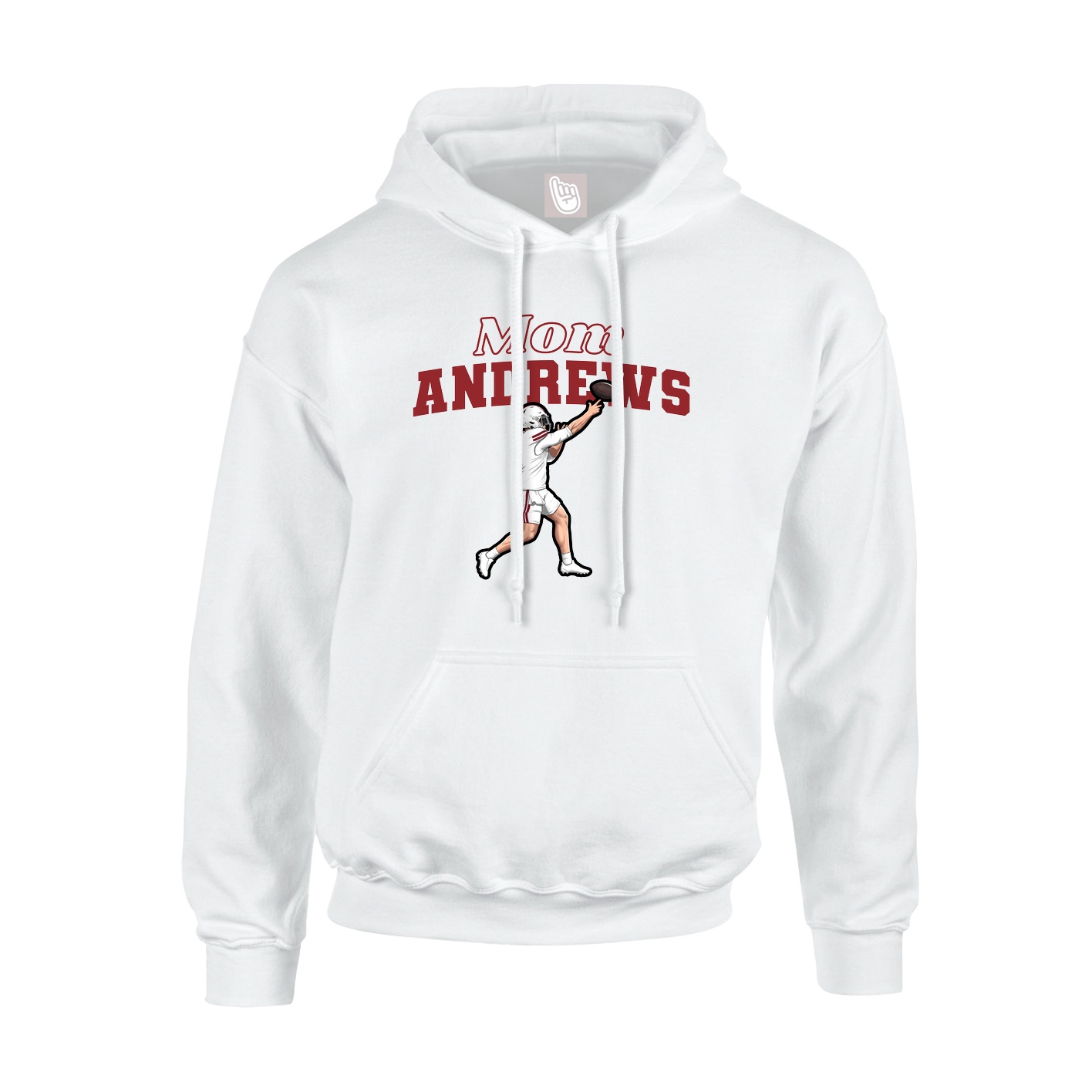 Youth Hoodie — Mothers Day Block in White