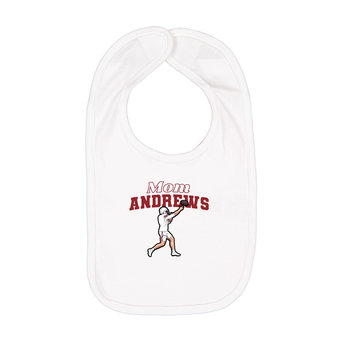 Infant Bib — Mothers Day Block in White