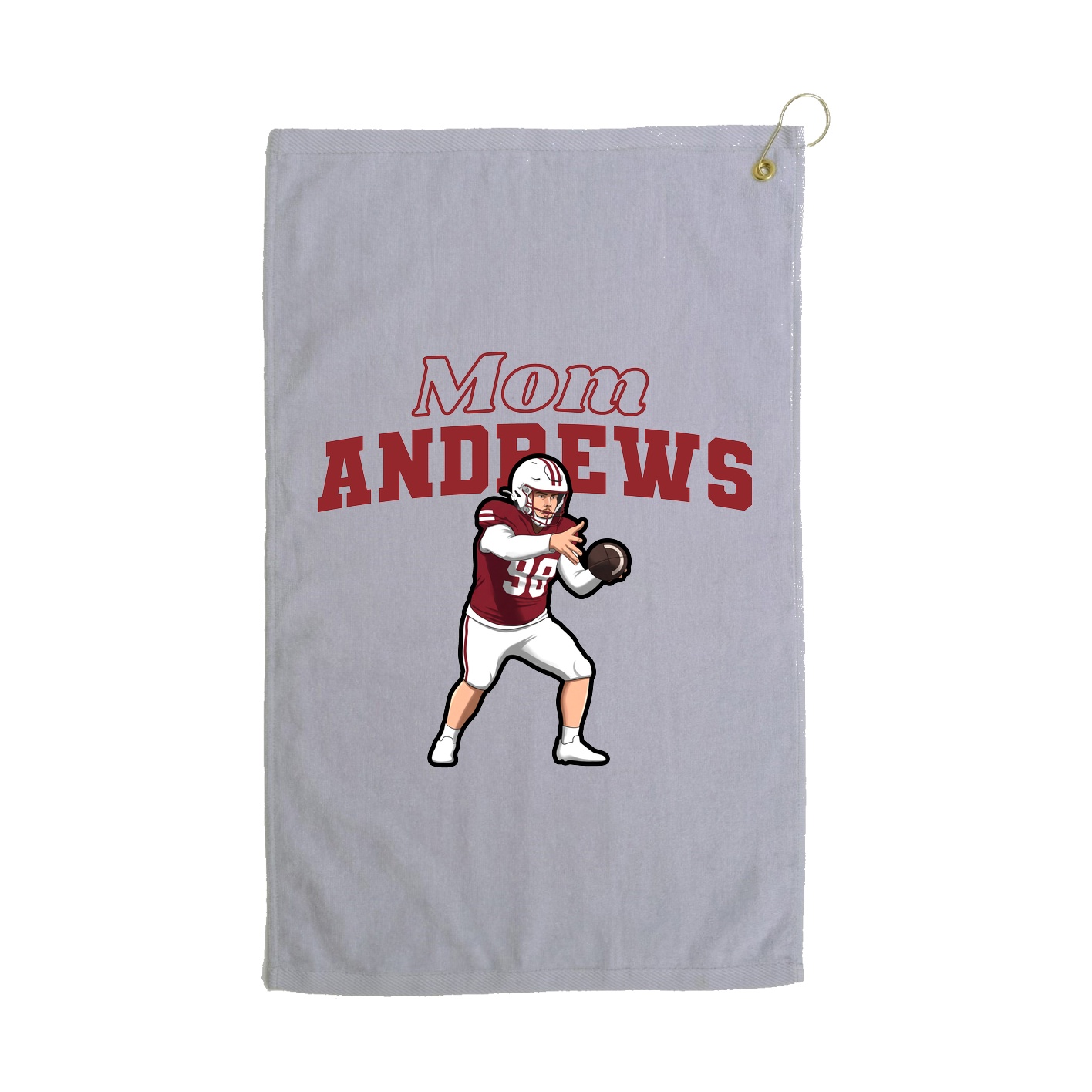 Golf Towel — Mothers Day Block in Grey