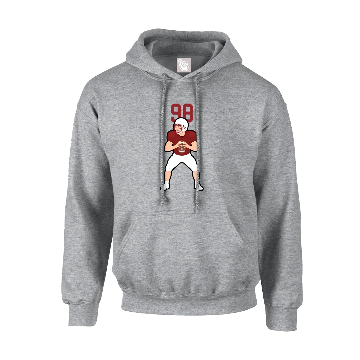 Youth Hoodie — Number Top in Grey
