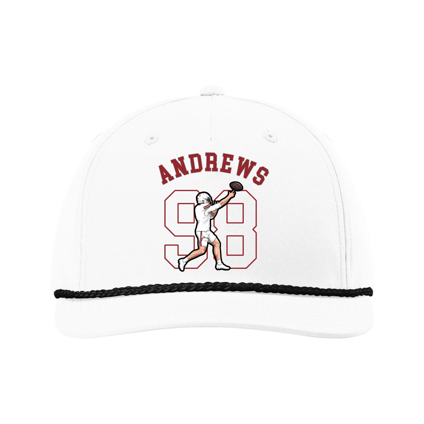 Five-Panel Classic Rope Cap — Shirsey Arch in White