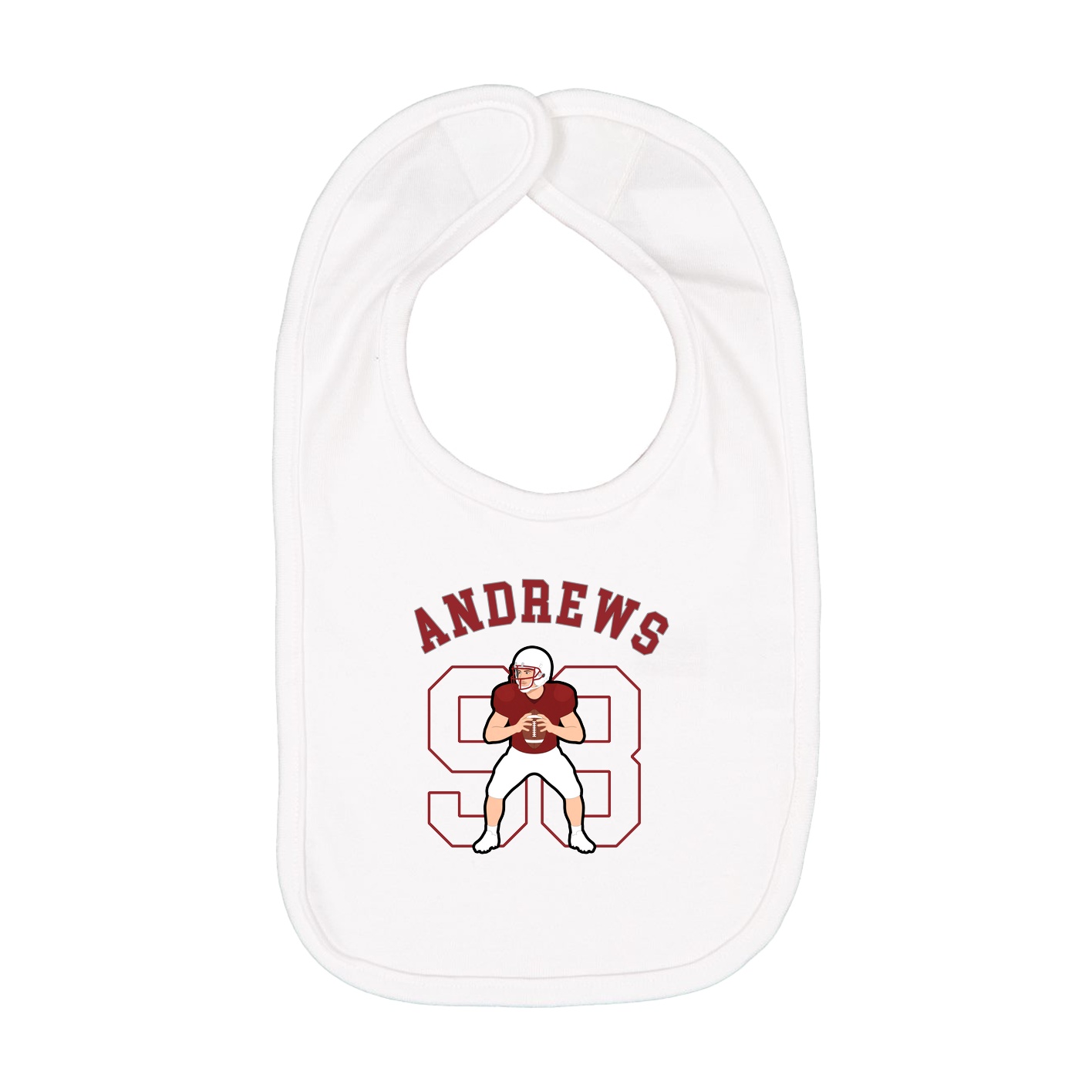 Infant Bib — Shirsey Arch in White