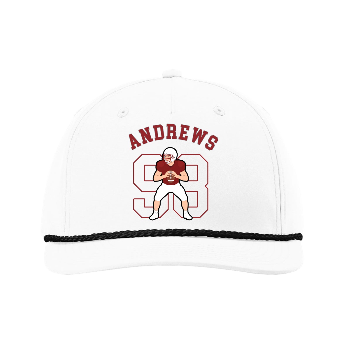 Five-Panel Classic Rope Cap — Shirsey Arch in White