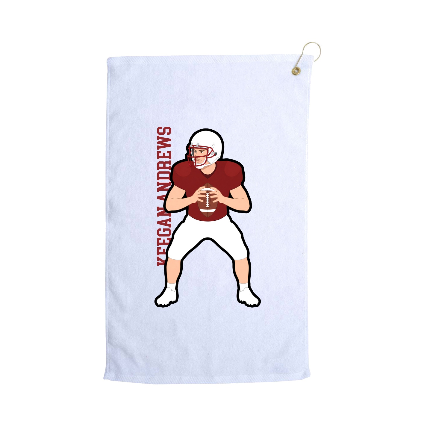Golf Towel — Name Vertical in White
