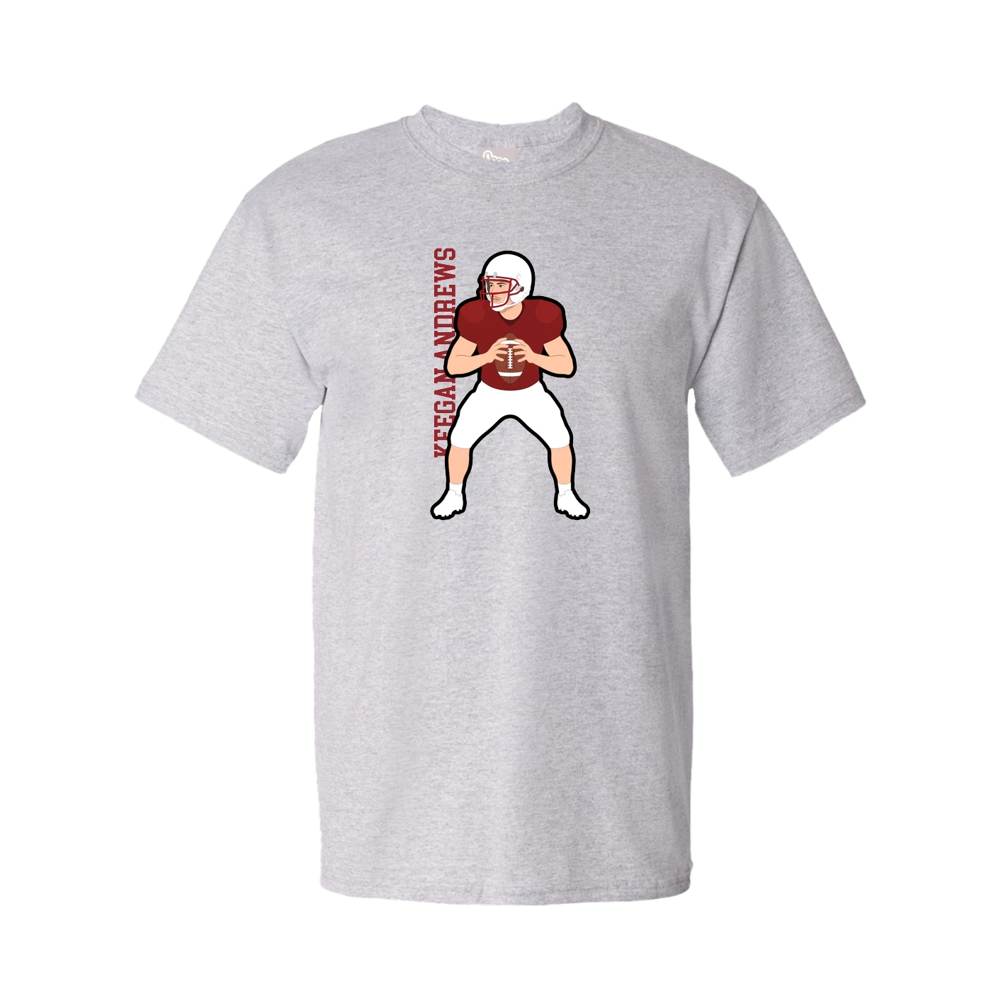 Youth Tee — Name Vertical in Grey