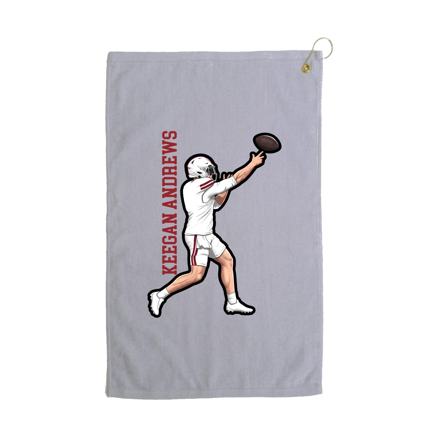 Golf Towel — Name Vertical in Grey