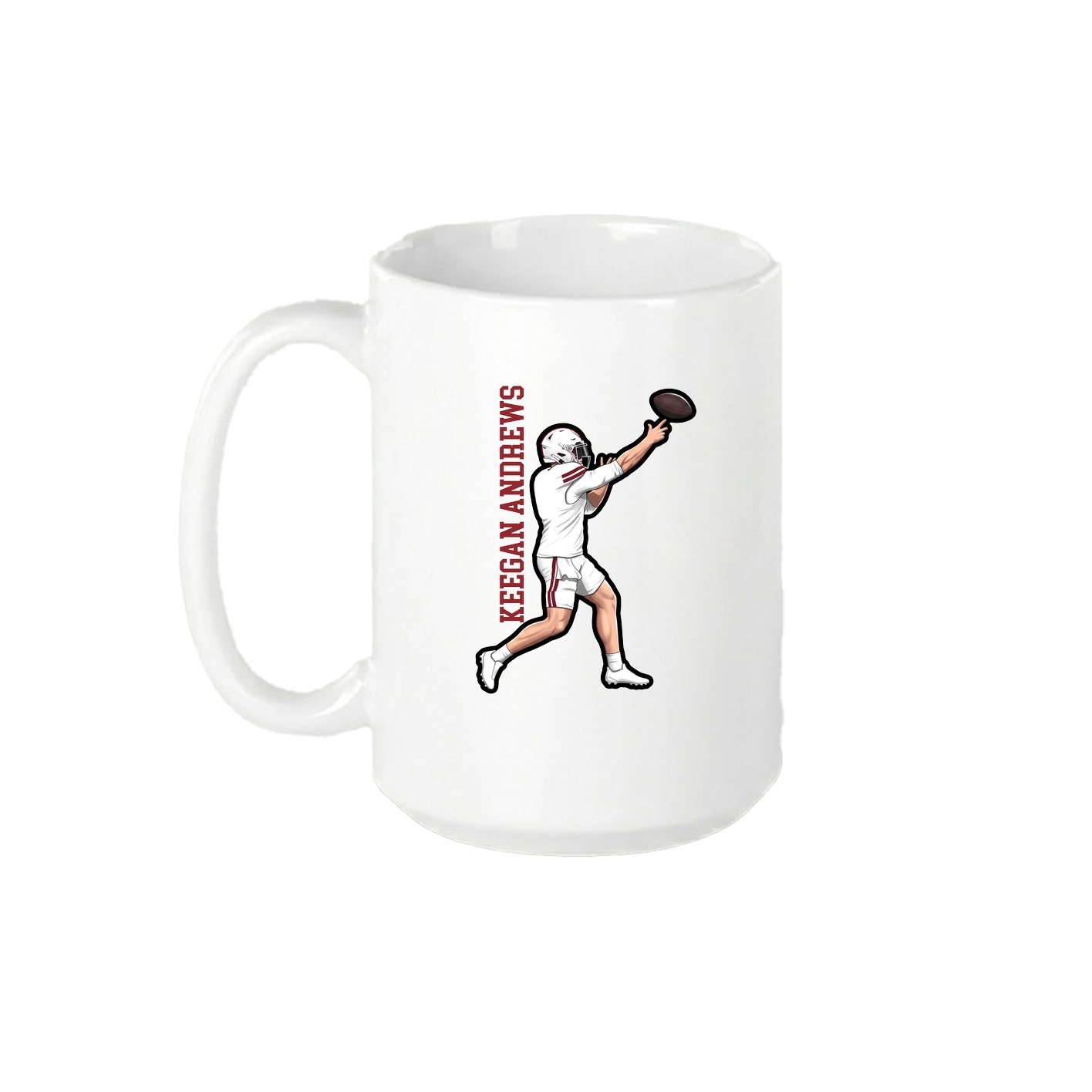 15oz Coffee Mug — Name Vertical in White