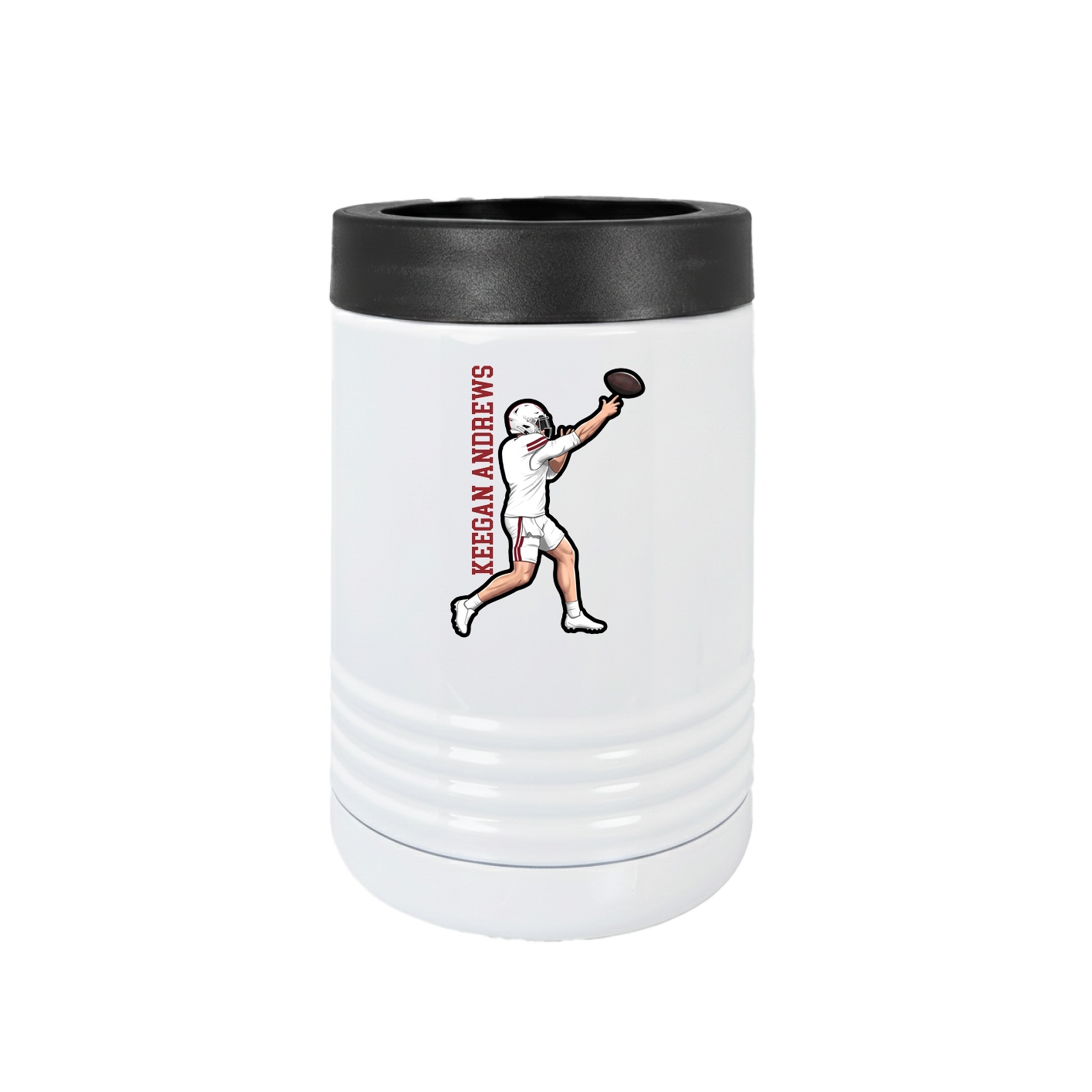 Beverage Holder — Name Vertical in White