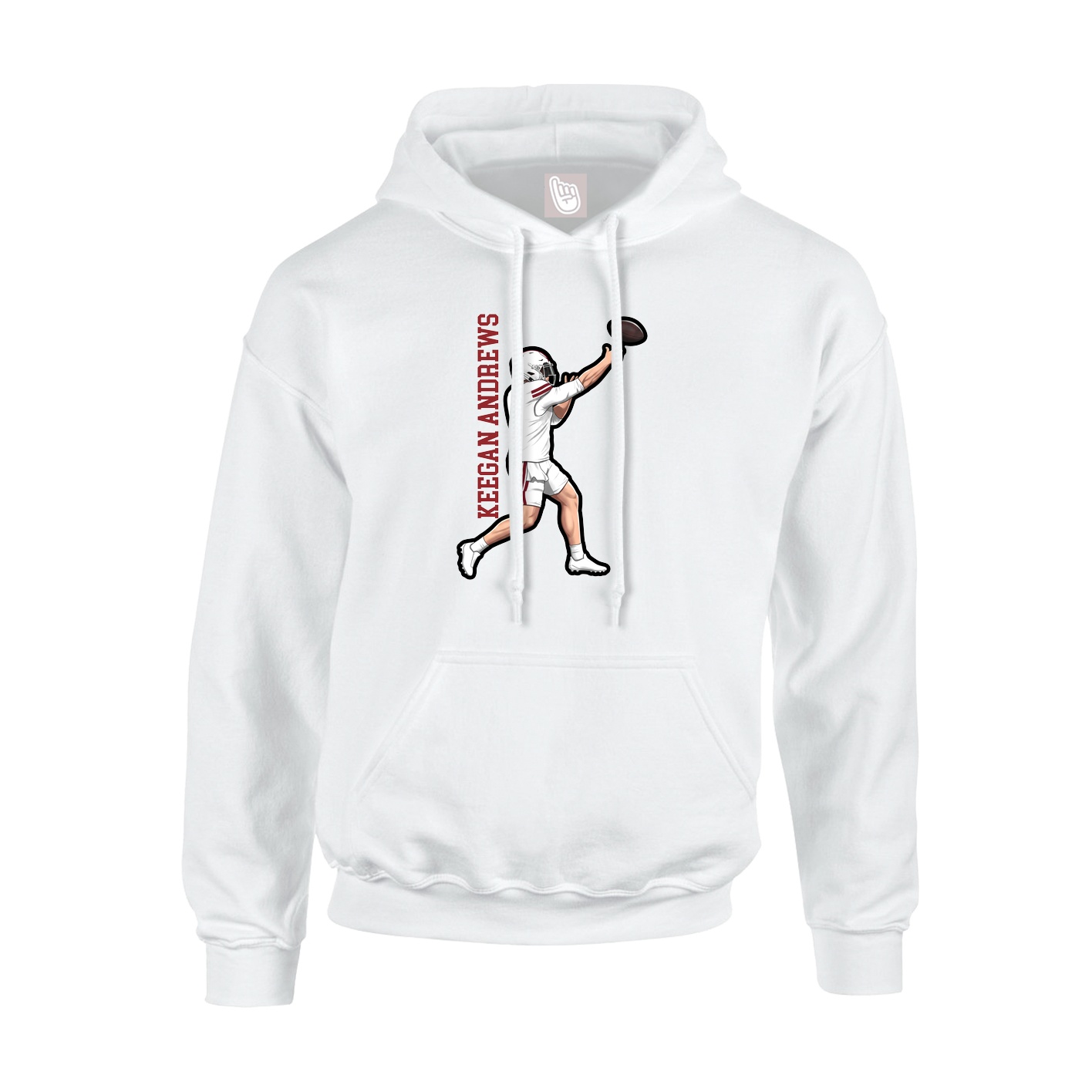 Youth Hoodie — Name Vertical in White