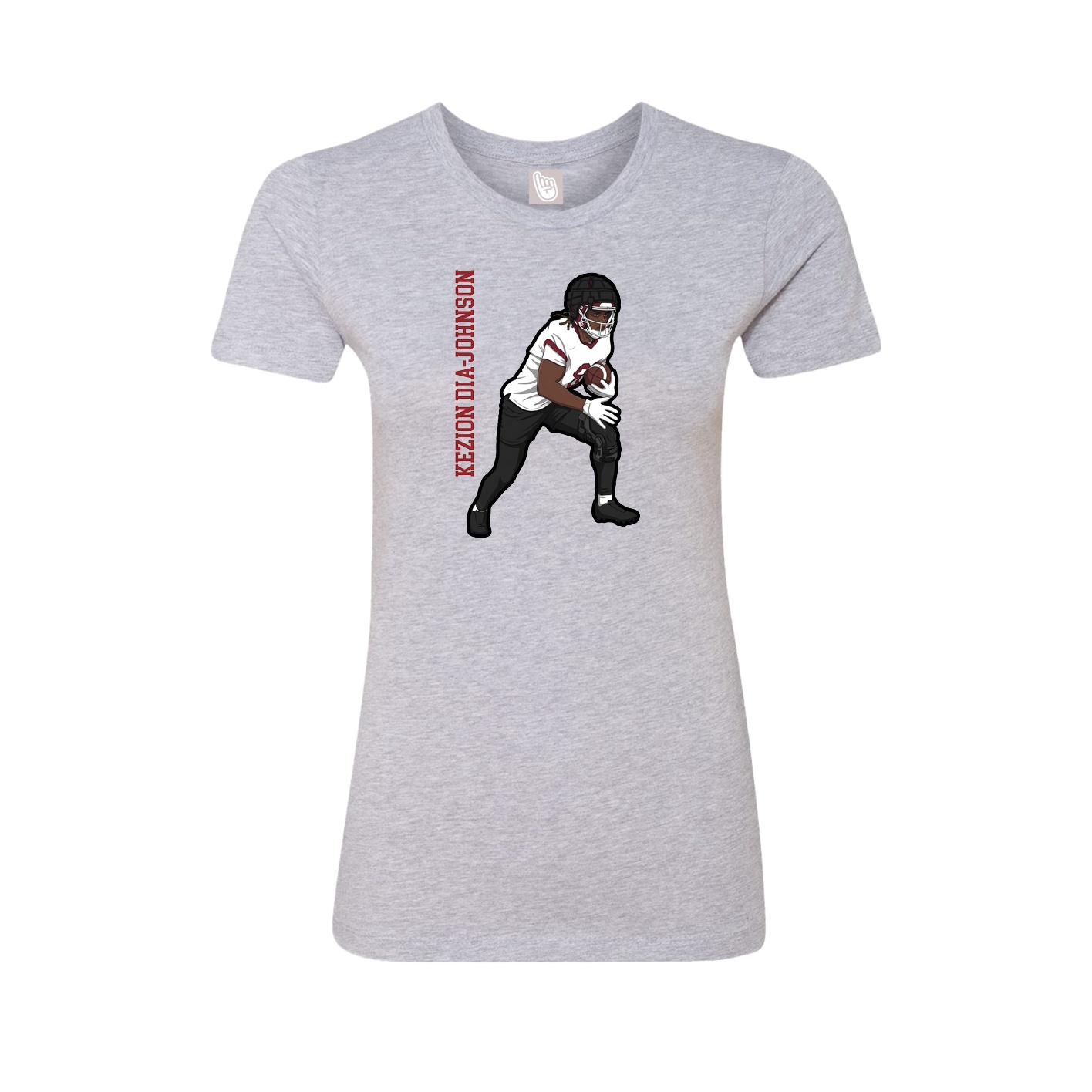 Fitted Women's Tee — Name Vertical in Grey