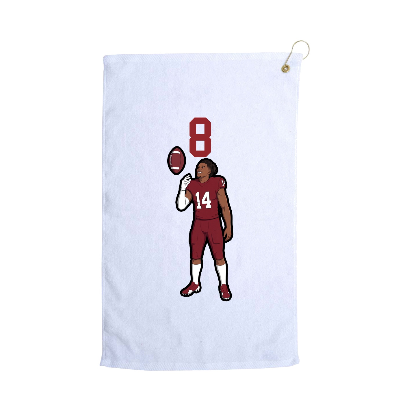 Golf Towel — Number Top in White