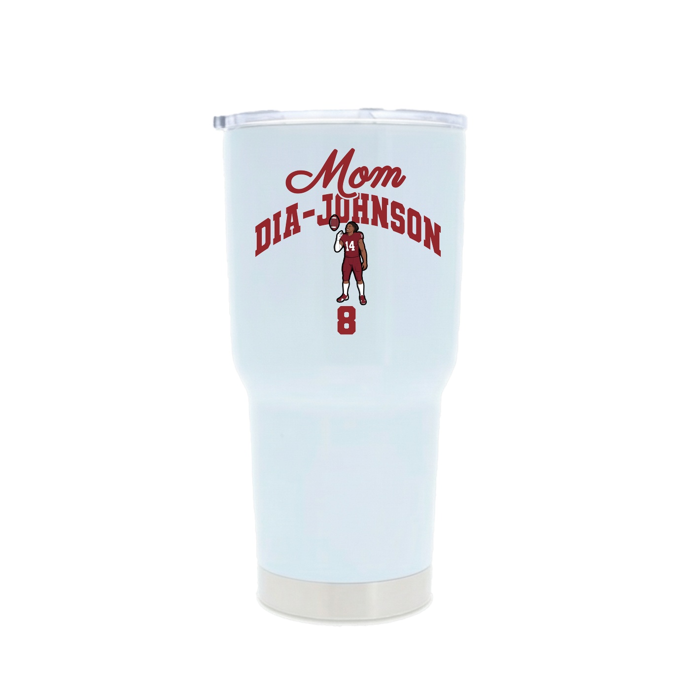 30oz Stainless Steel Tumbler — Mothers Day Arch in White