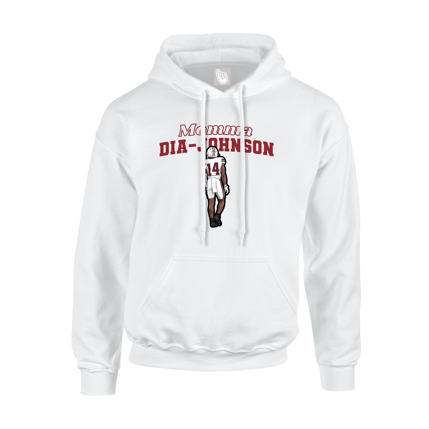 Youth Hoodie — Mothers Day Block in White