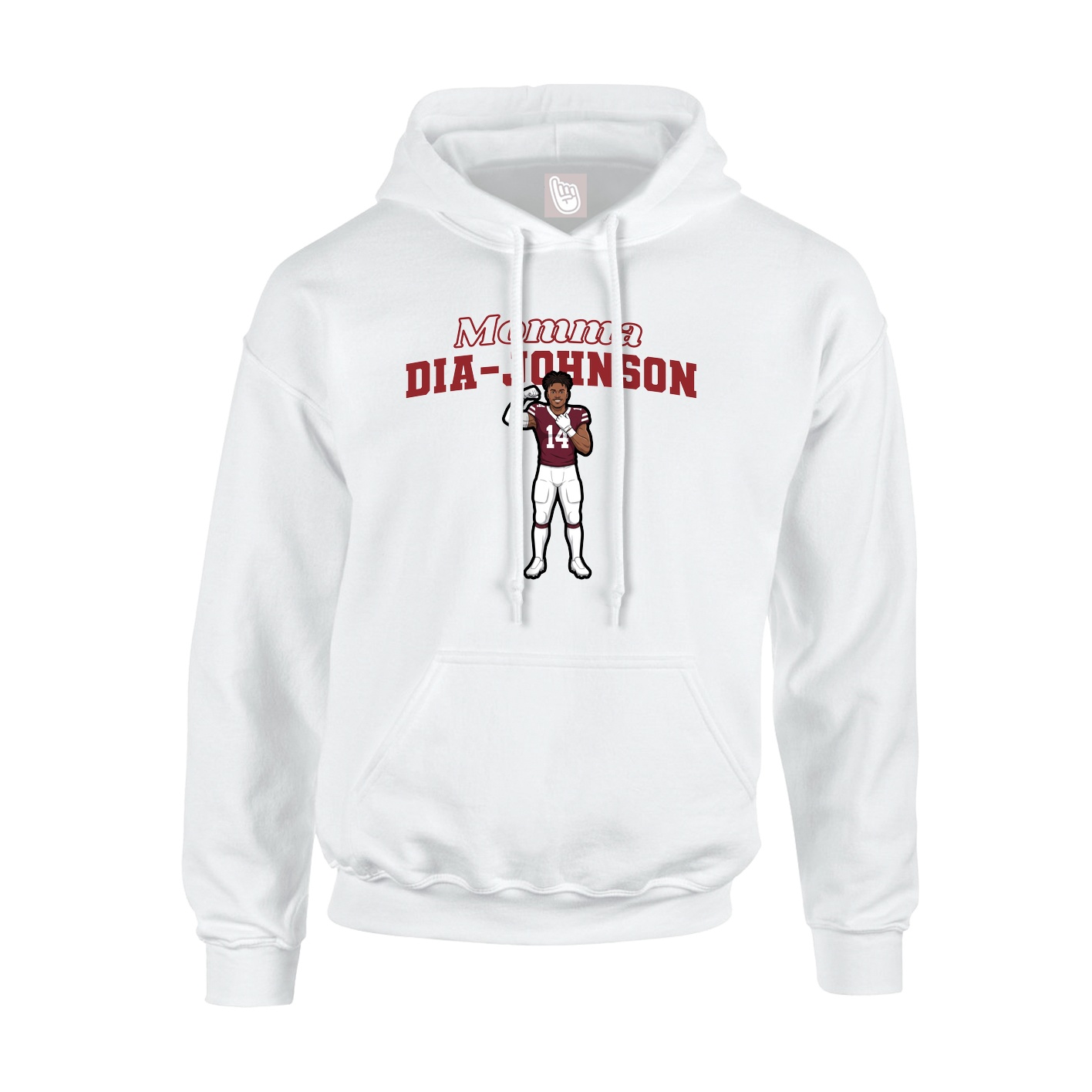 Youth Hoodie — Mothers Day Block in White